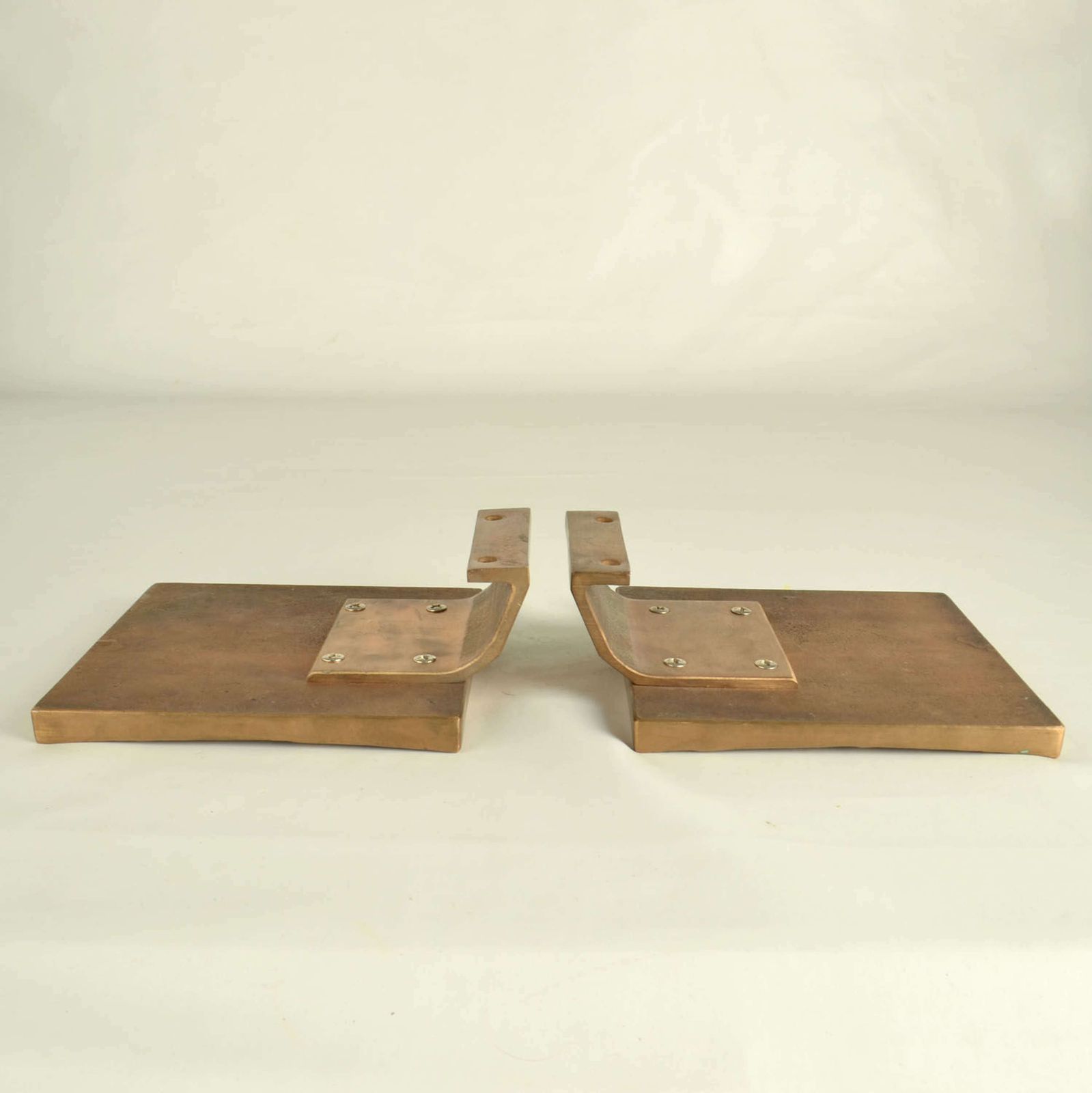 1650.0 Brutalist Bronze Square Push Pull Door Handles With Embossed Relief photo