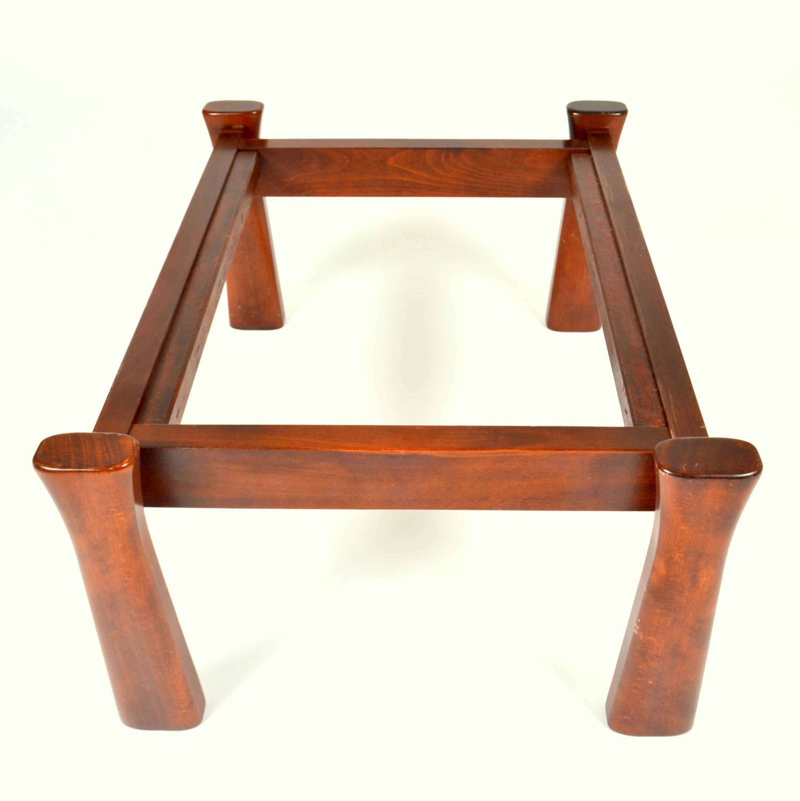 photo furniture Oak Side Tables With Tinted Glass Top 1970 Italy