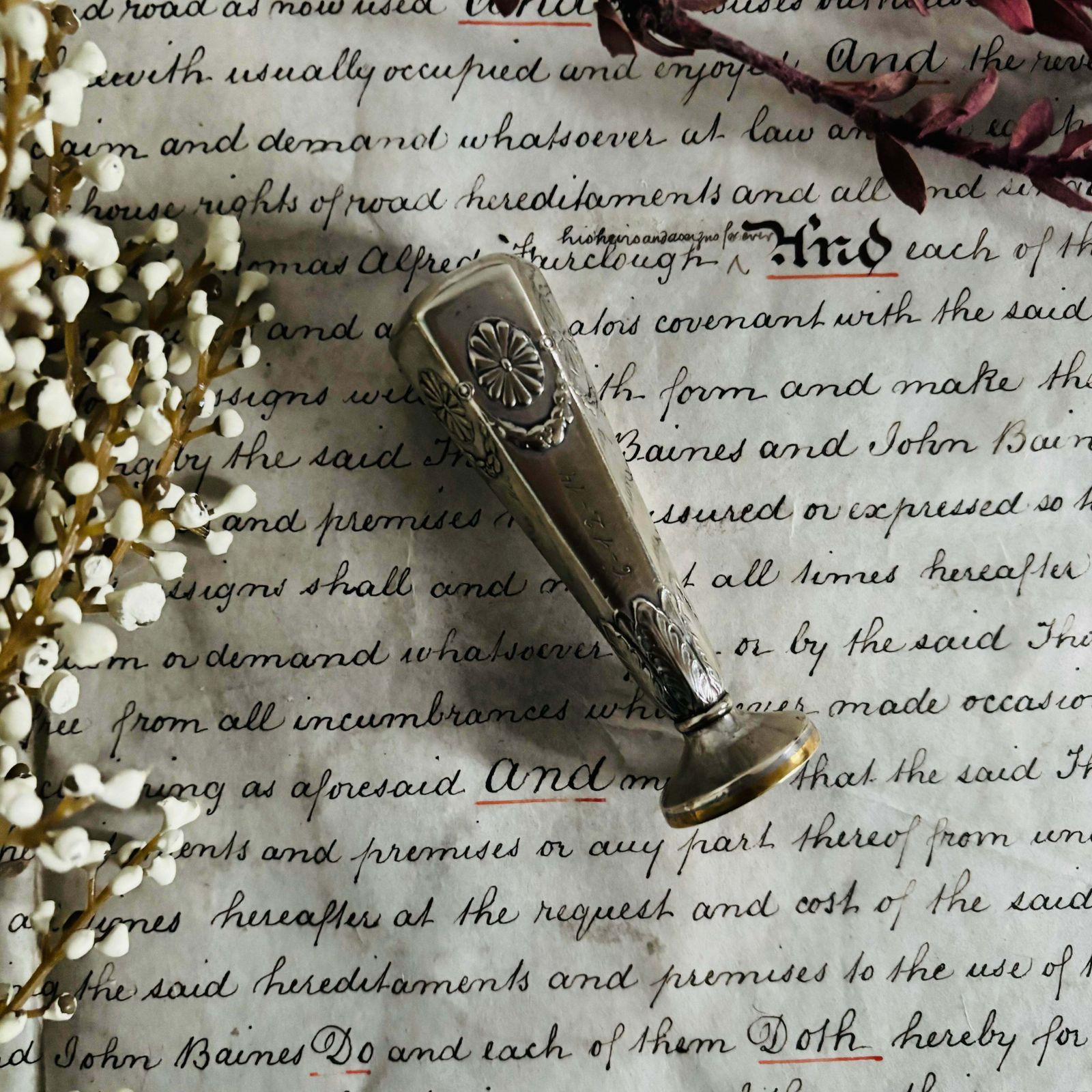 Antique Silver Plate Wax Seal Stamp photo vintage