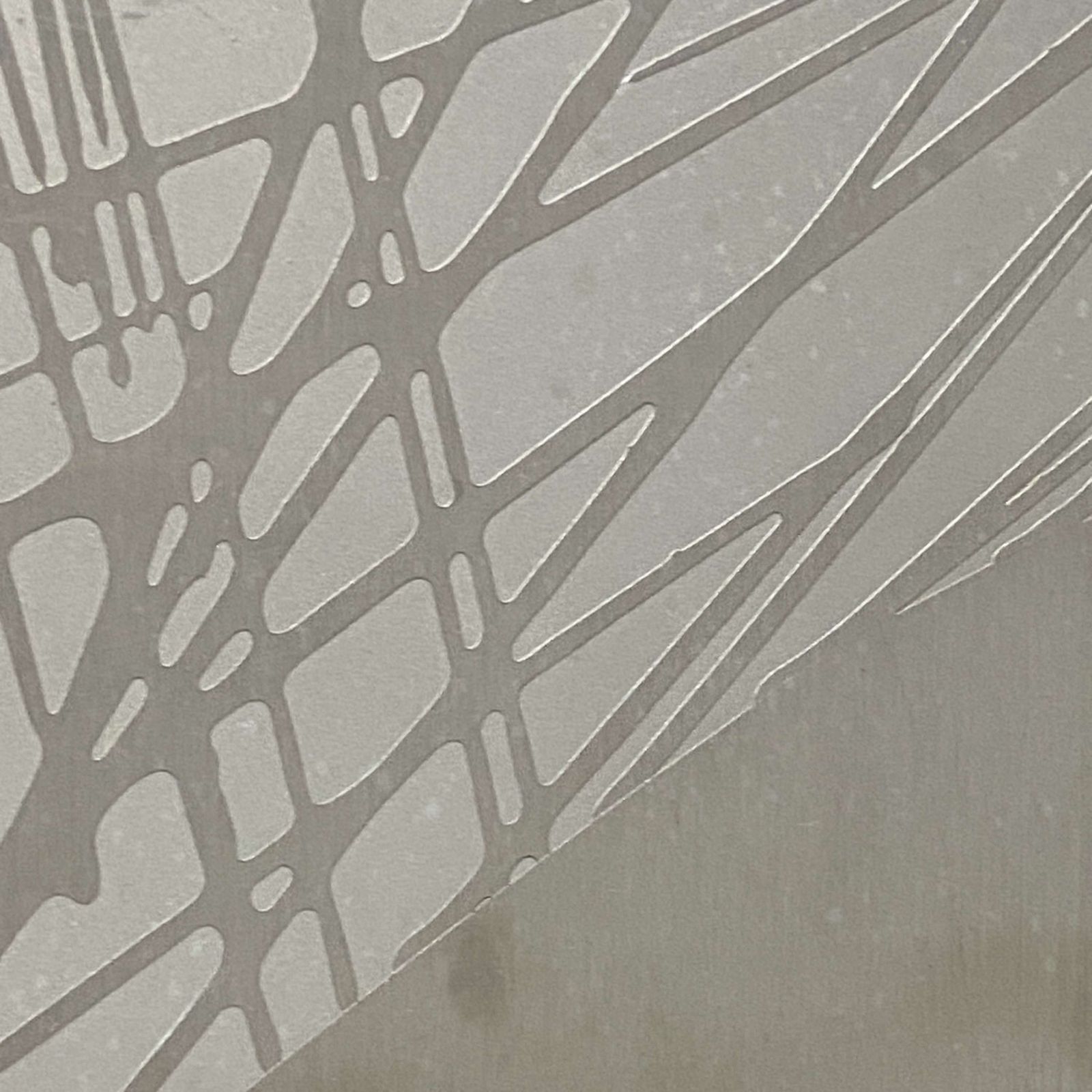 Metal Etched Abstract Painting With Green Enamel, Dutch 1970's photo vinterior