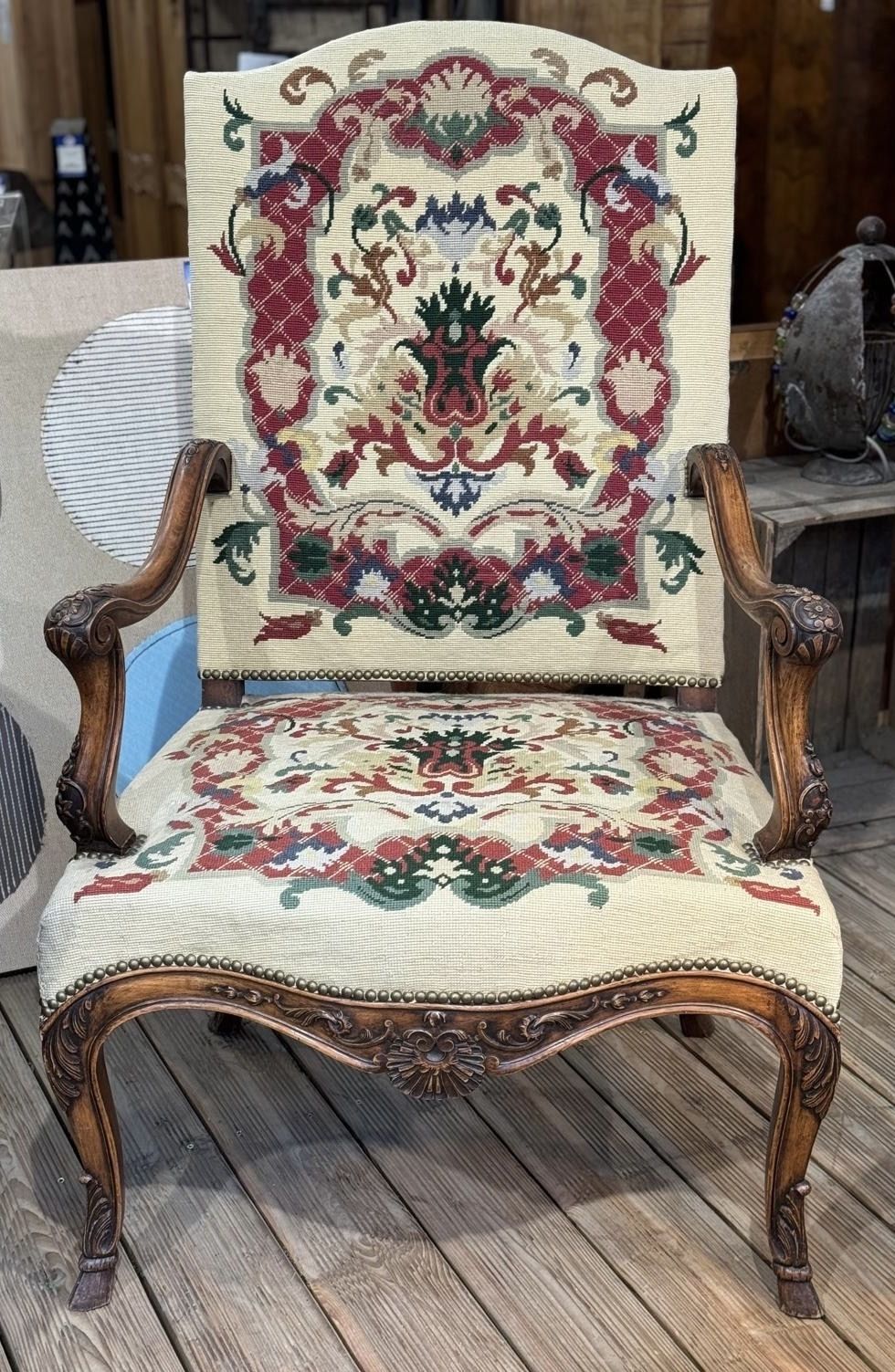 Lovely French Walnut Arm Chair photo furniture