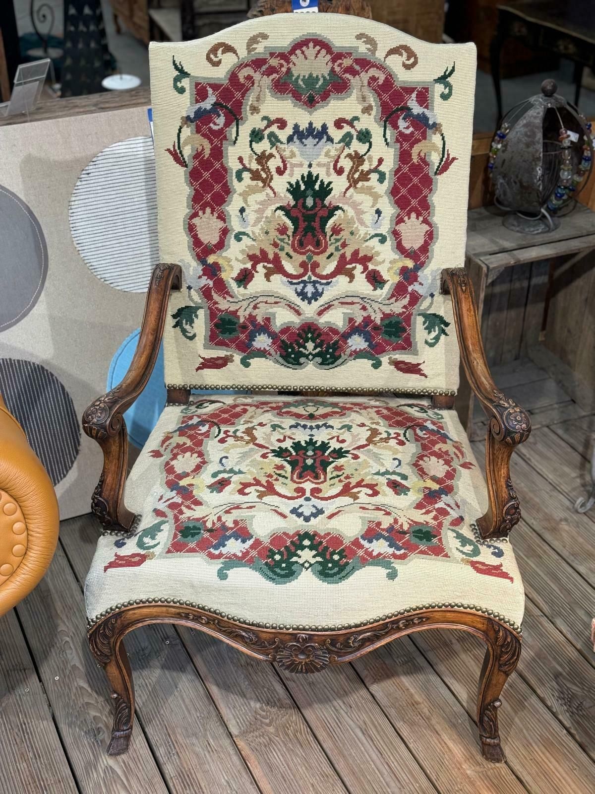 Lovely French Walnut Arm Chair photo for sale