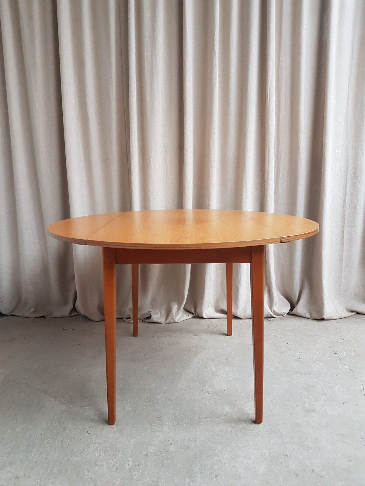 Vtg Mid Century Drop Leaf Oak Effect Extending Dining Table Danish Retro R655 photo for sale