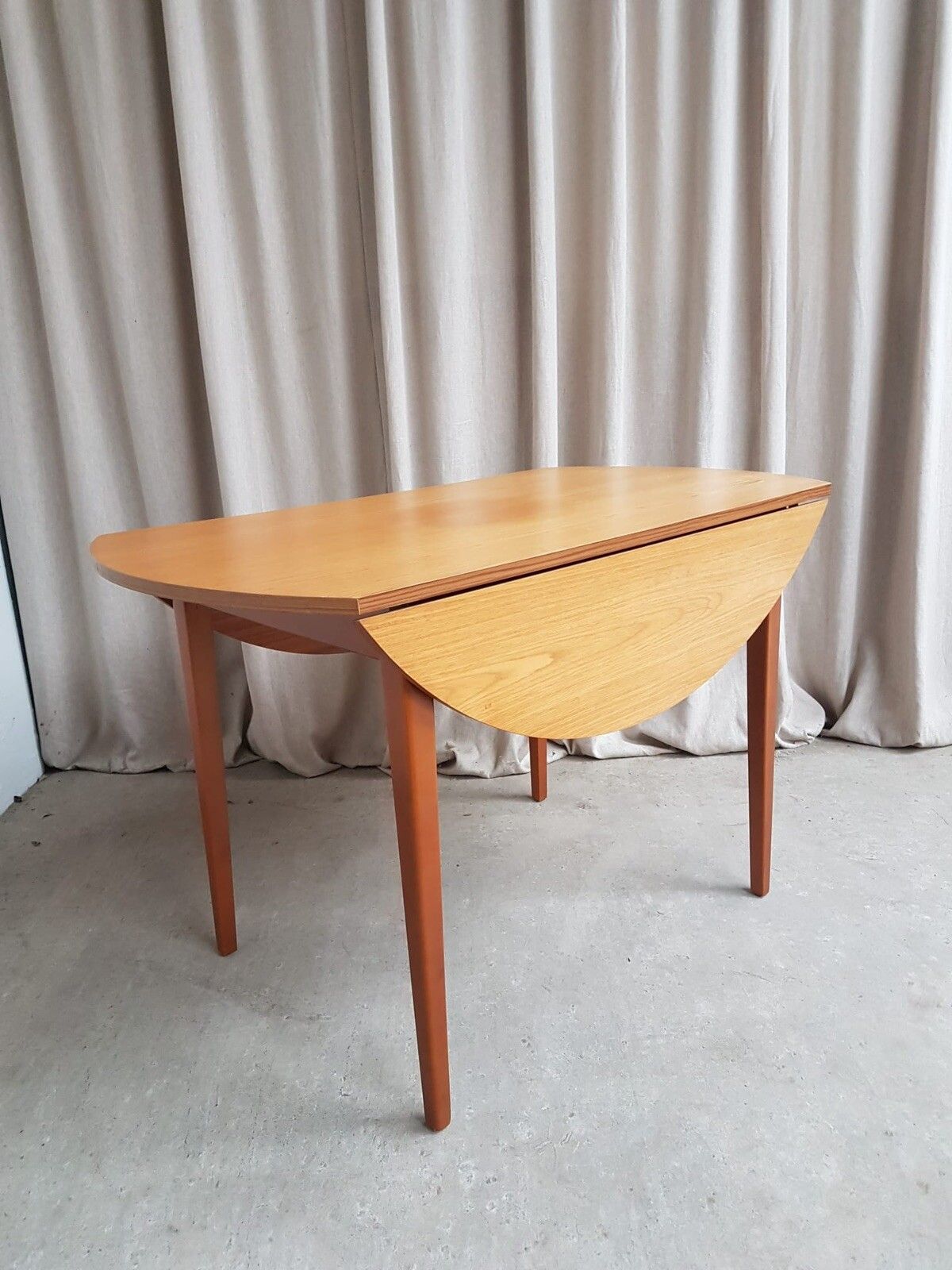 Vtg Mid Century Drop Leaf Oak Effect Extending Dining Table Danish Retro R655 photo buy