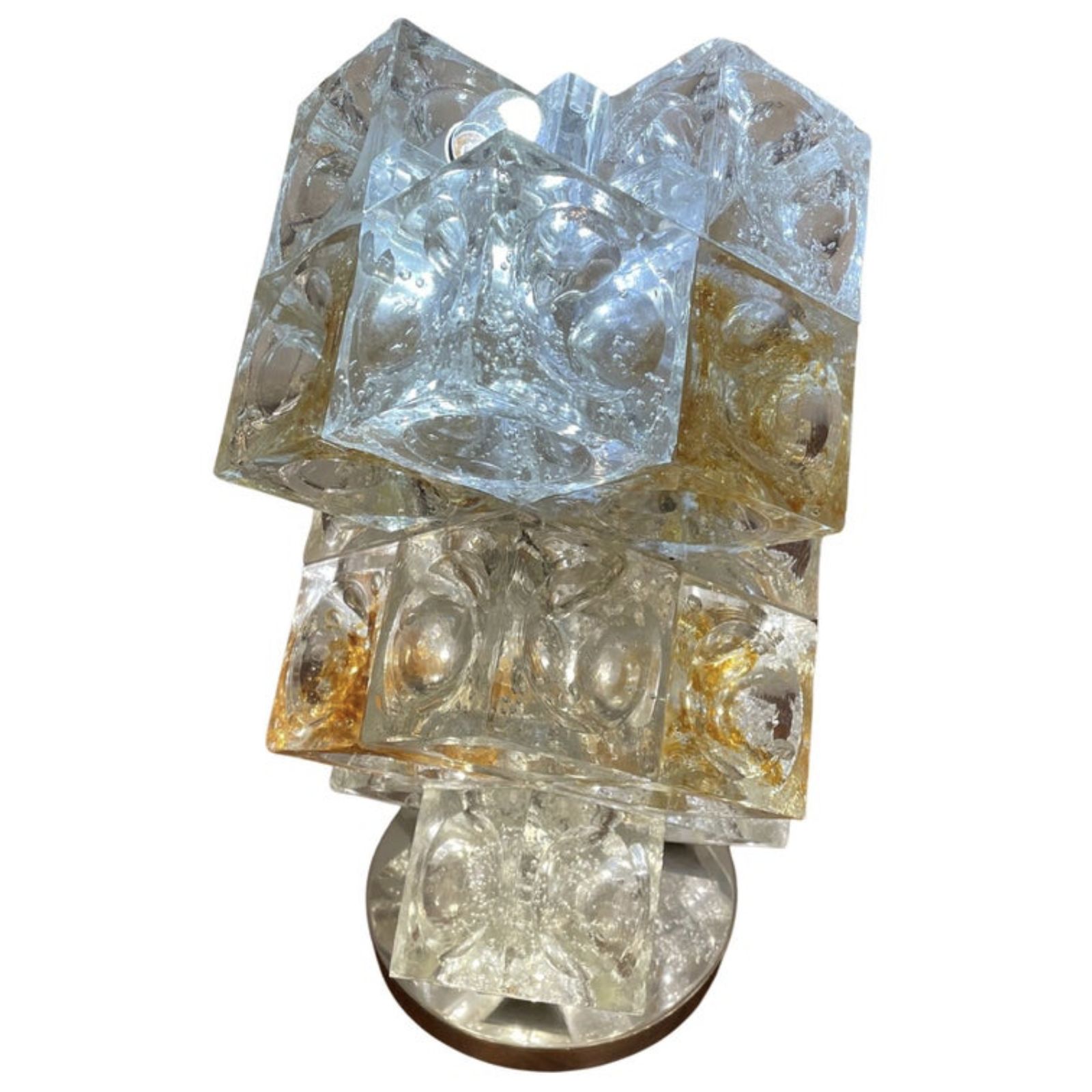 Mid Century Modern Italian Murano Glass Table Lamp By Albano Poli For Poliarte, 1960’s