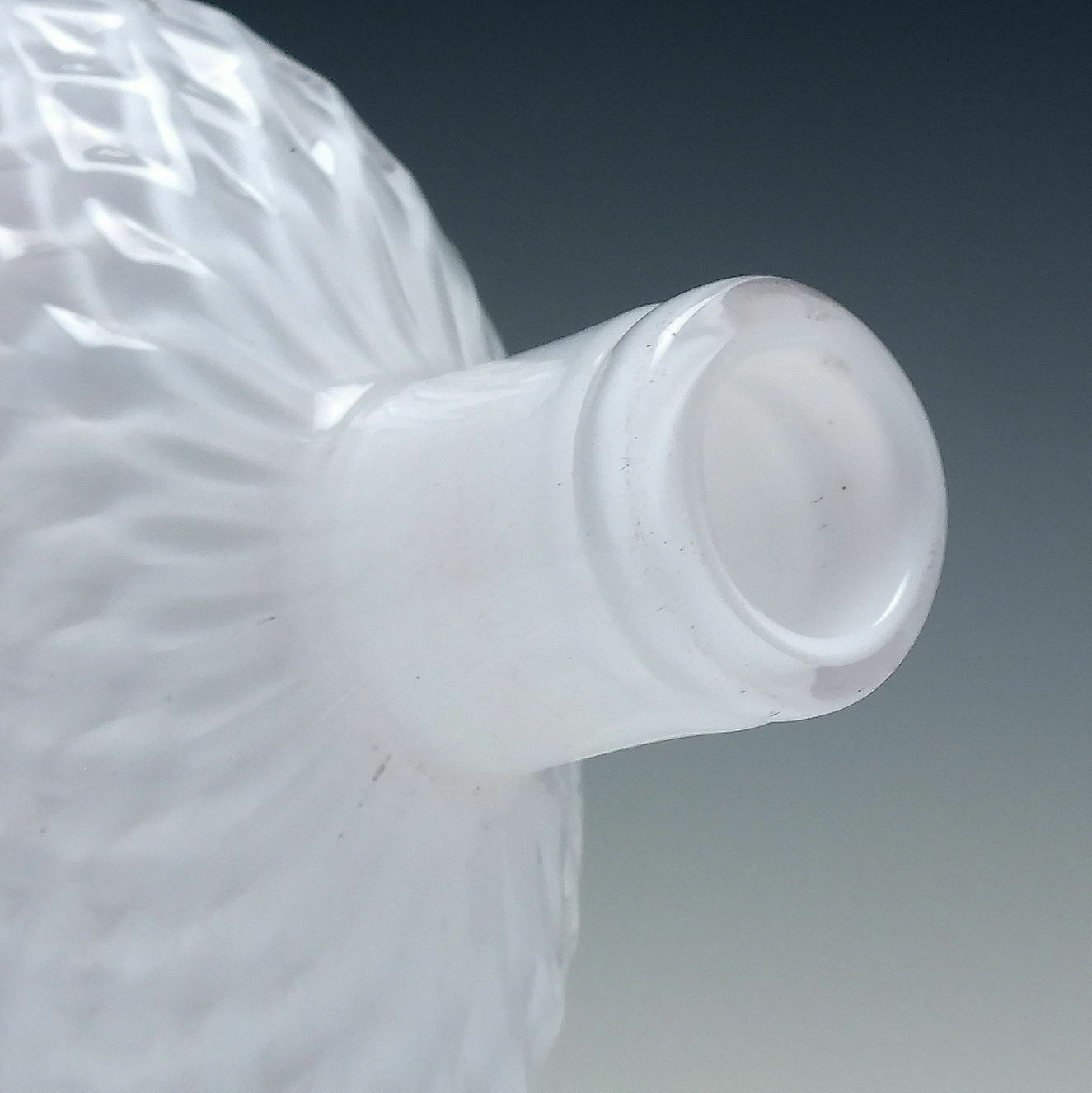 Rare 19th Century White Quilt Moulded Nailsea Glass Flask C1830 photo furniture