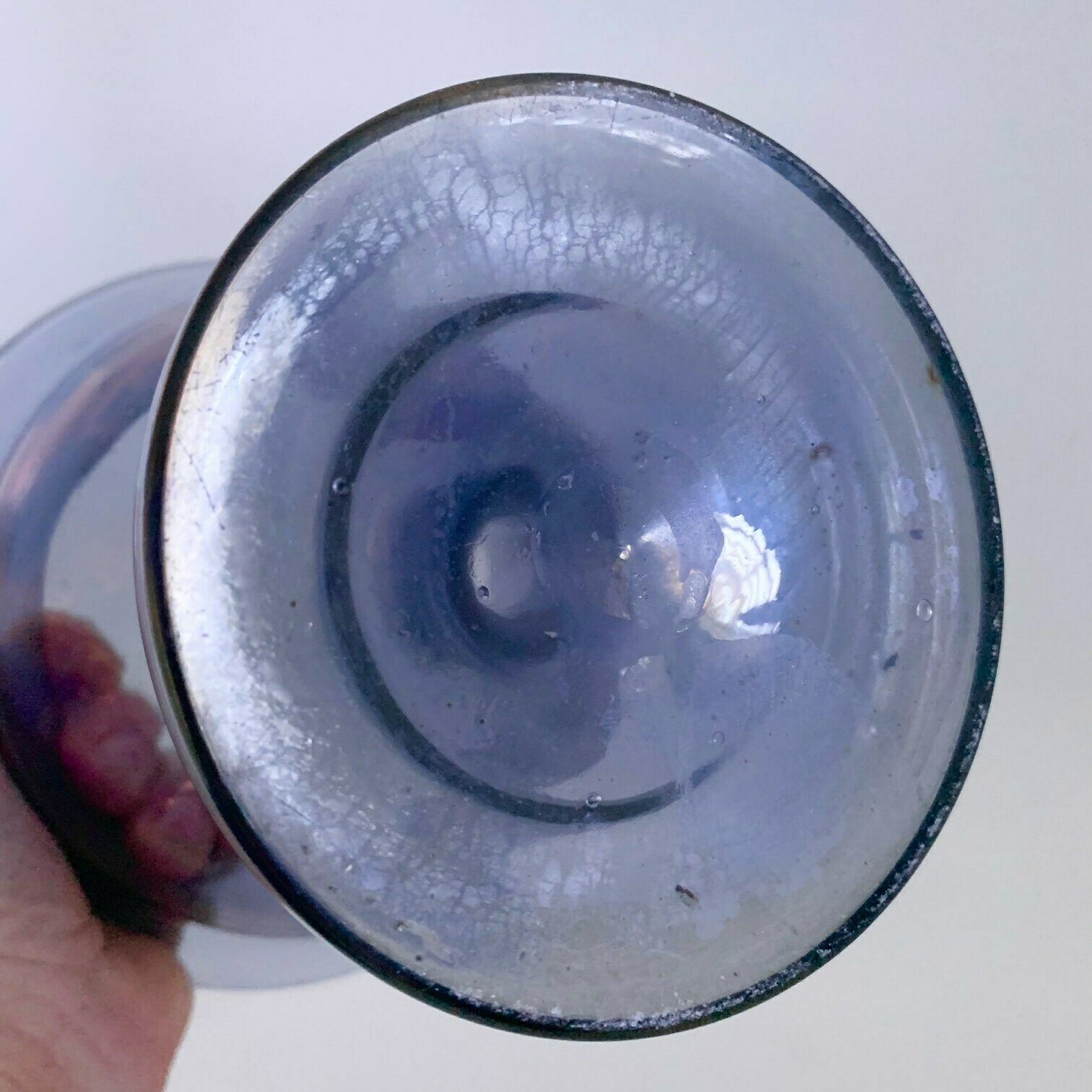 Art Nouveau Iridescent Glass Loezt Kralik Vase Dish Bohemian 1900 photo vintage