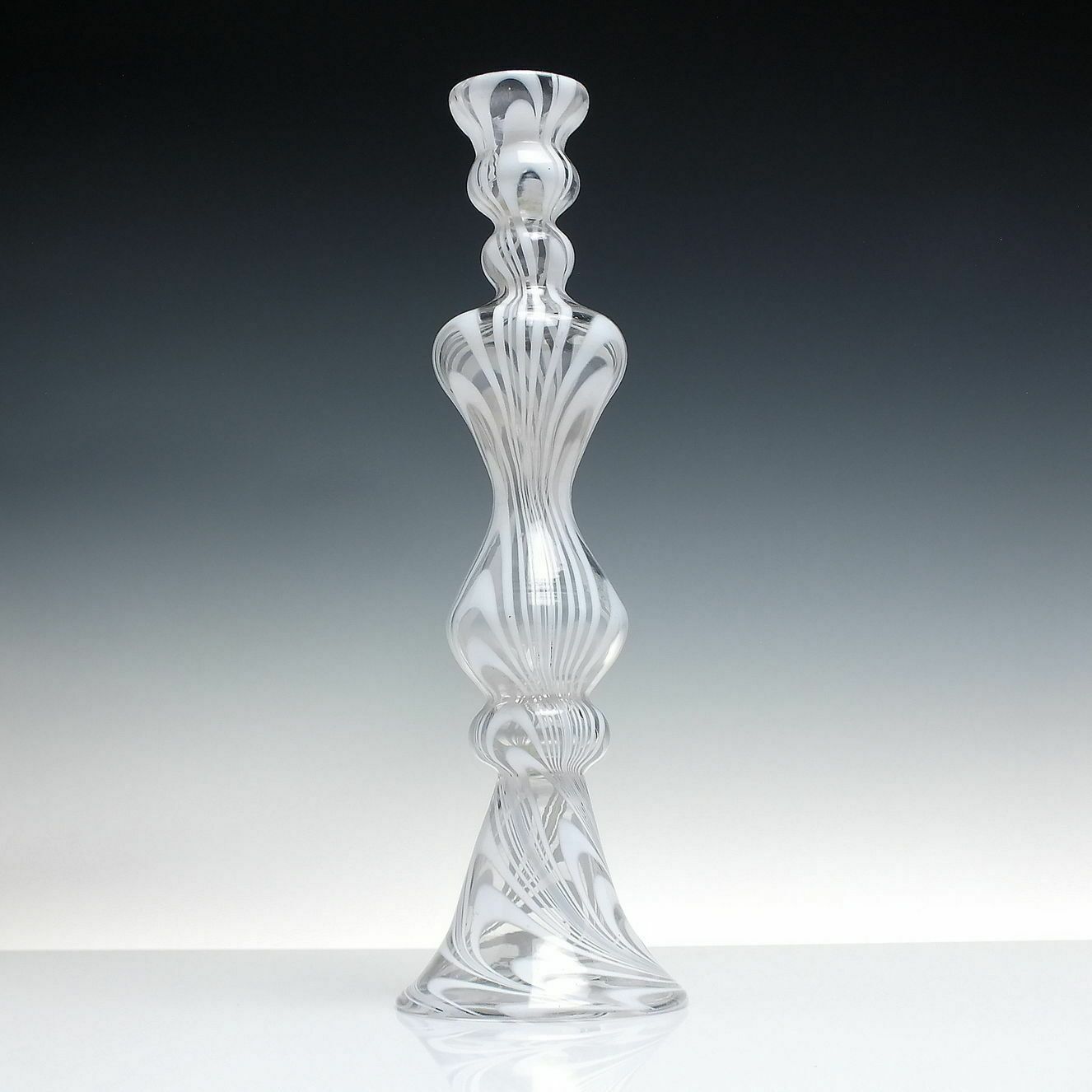 Rare 19th Century Nailsea Glass Hollow Stem Glass Candle Stick C1830