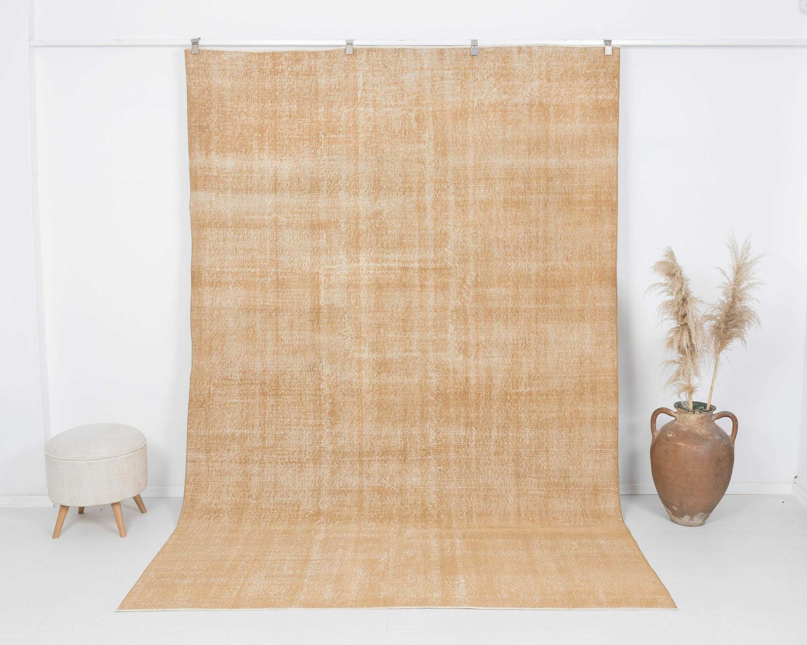6.7 X 10 Feet Turkish Rug, Plain Rug, No Pattern Vintage Rug, Low Pile Rug, Area Rug, Anatolian Rug, Old Rug, Living Room Rug, Antique Rug