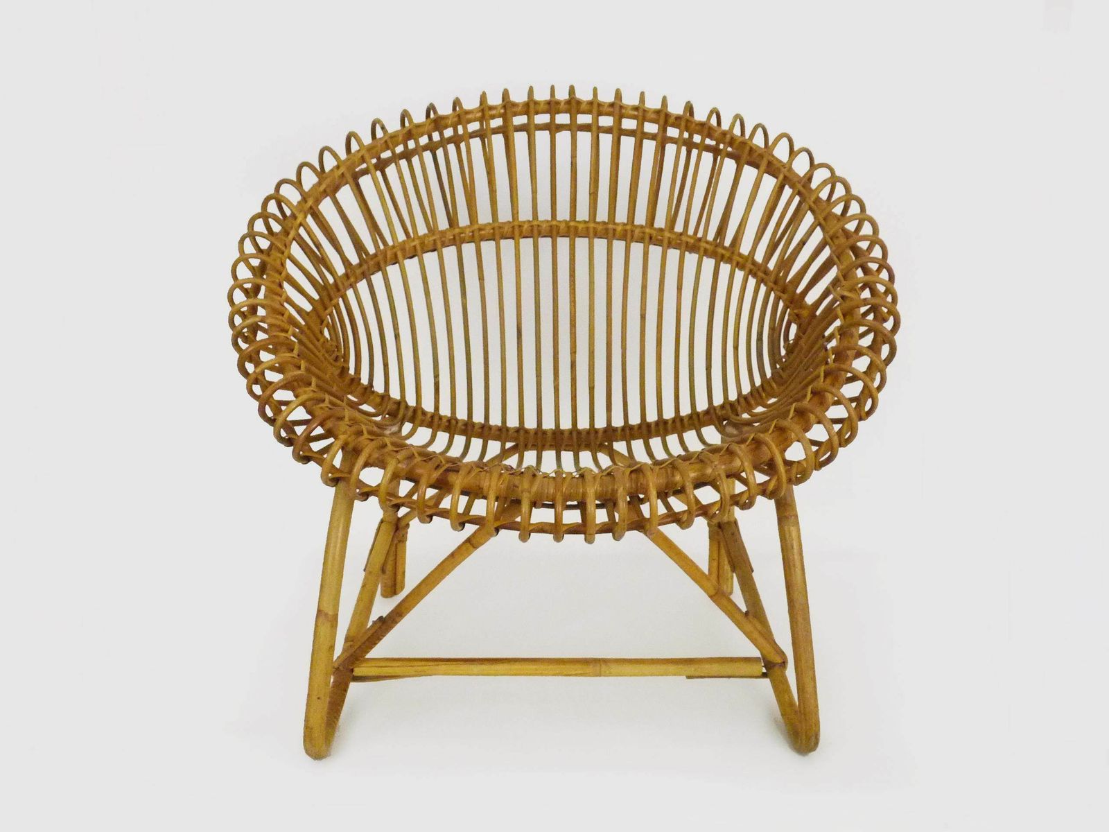 Magnificent Vintage Rattan Armchair From The 60s photo furniture