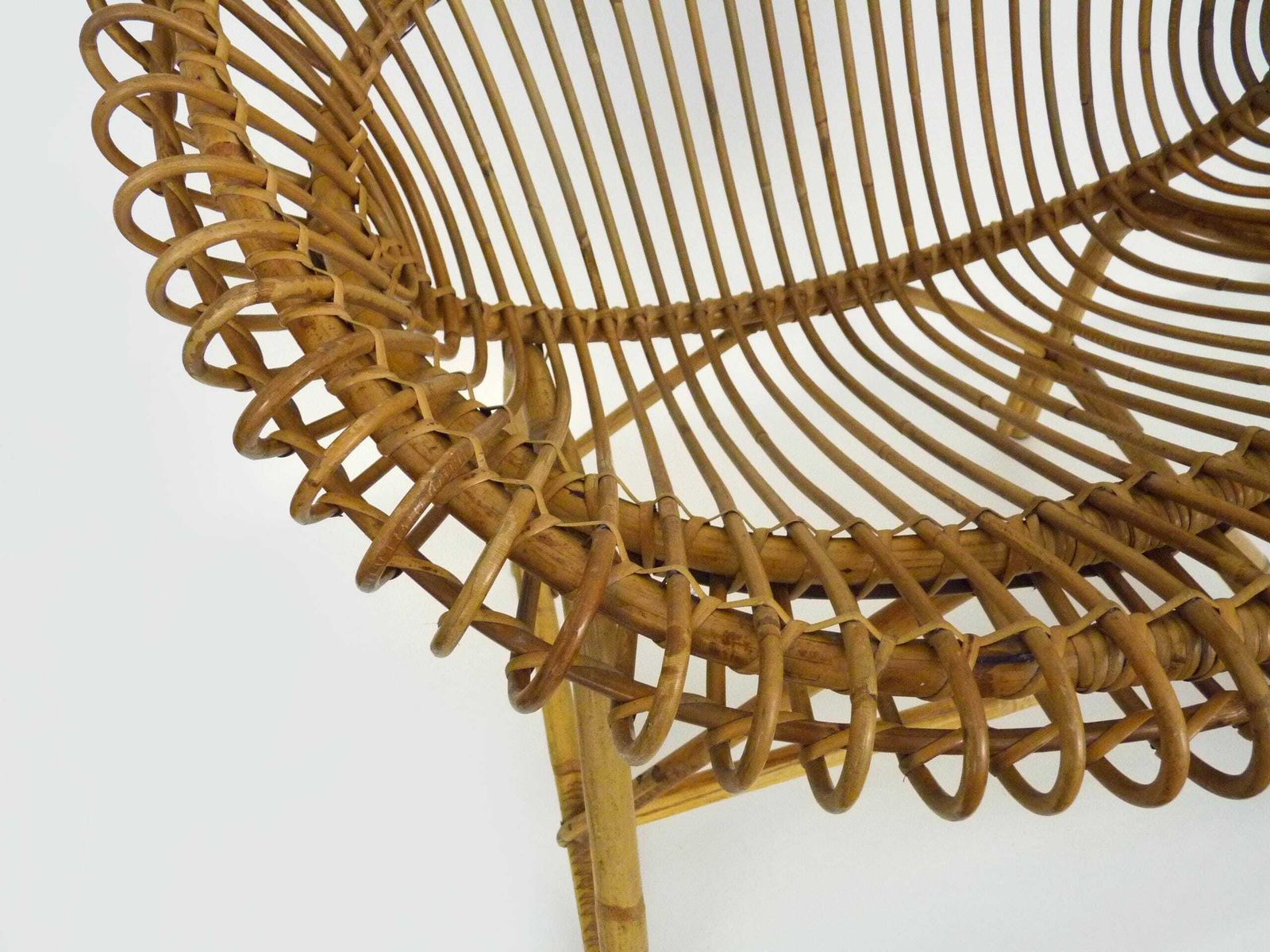 Magnificent Vintage Rattan Armchair From The 60s photo vinterior