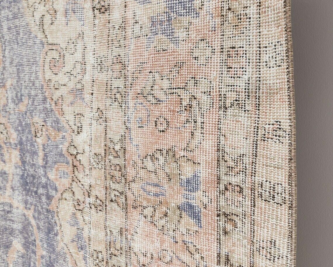 Vintage Rug Turkish Rug Faded Rug Muted Rug Oushak Rug Area Rug Turkey Rug Antique Rug Handmade Rug Area Rug photo furniture