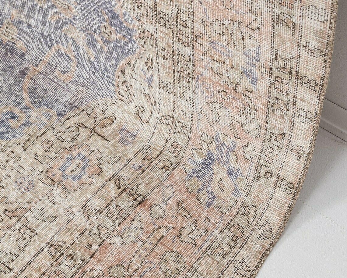 Vintage Rug Turkish Rug Faded Rug Muted Rug Oushak Rug Area Rug Turkey Rug Antique Rug Handmade Rug Area Rug photo vinterior