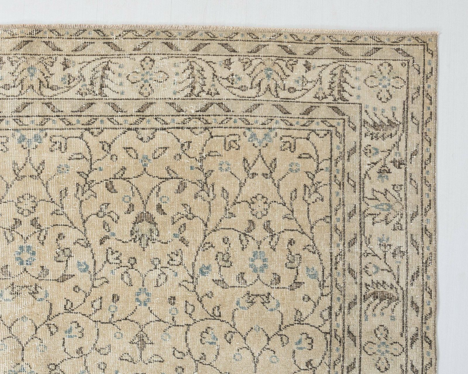 photo furniture Neutral Turkish Rug, 7x10 Vintage Rug, Low Pile Rug, Floral Rug, Anatolian Rug, Area Rug, Living Room Rug, Antique Rug, Handmade Rug, A4036