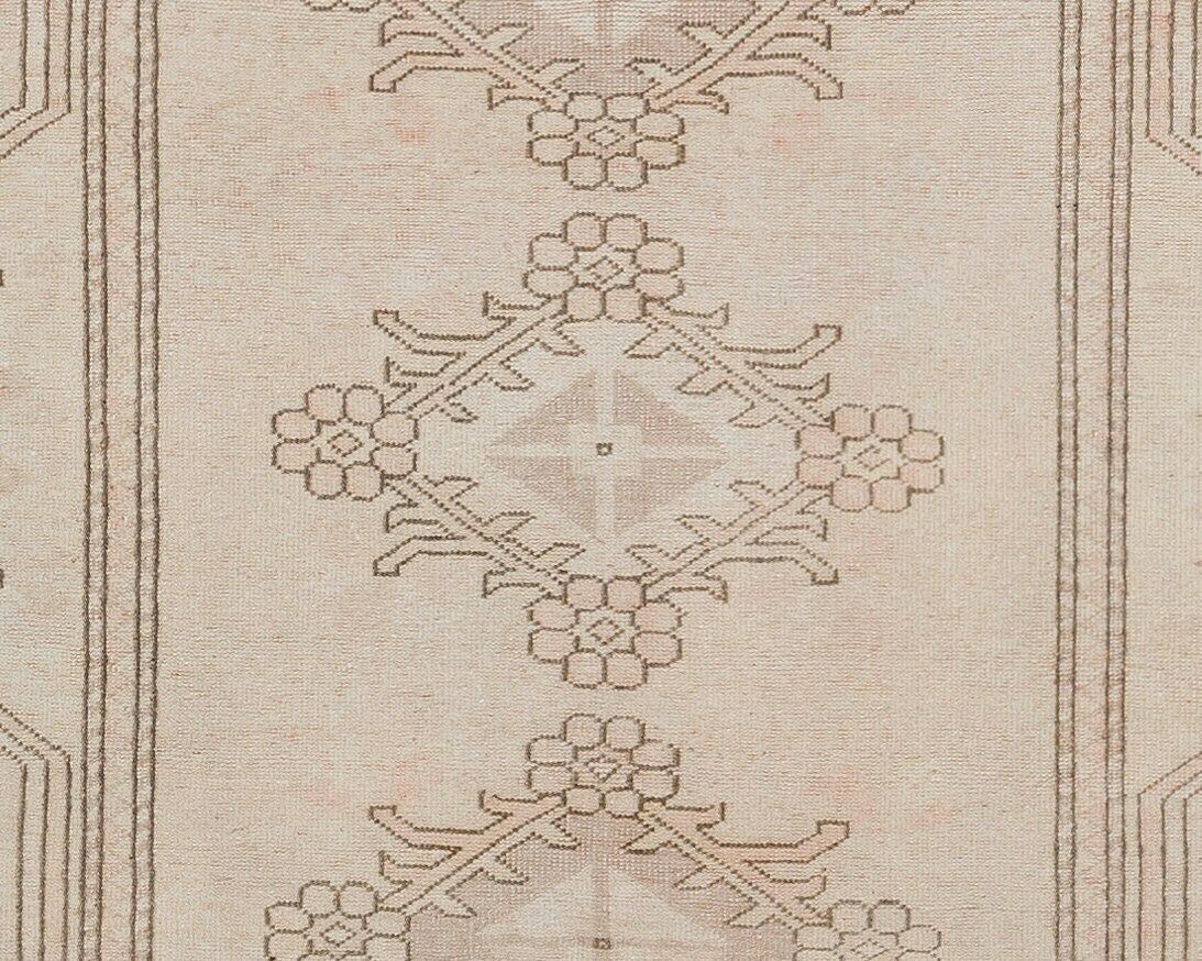 Vintage Rug, Neutral Turkish Rug, Unique Area Rug, Wool Rug, Living Room Rug, Handmade Rug, Antqiue Rug, Primitive Rug photo for sale