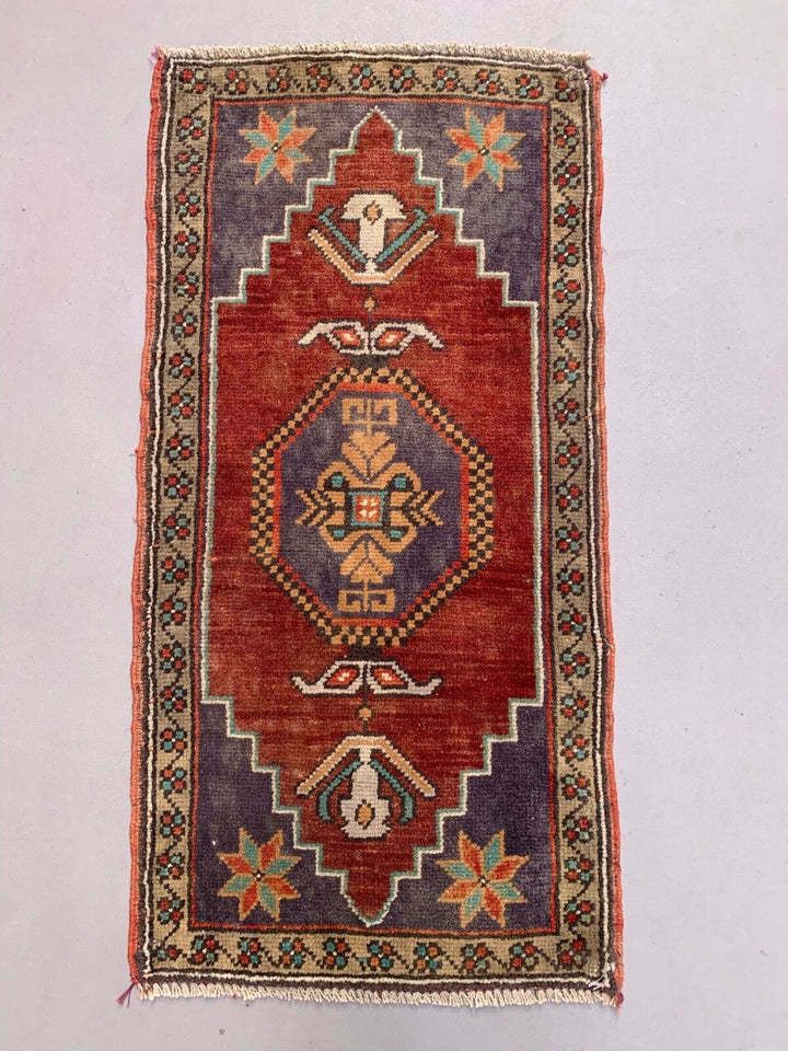 Small Vintage Turkish Rug 98x49 Cm, Short Runner, Tribal, Shabby Chic