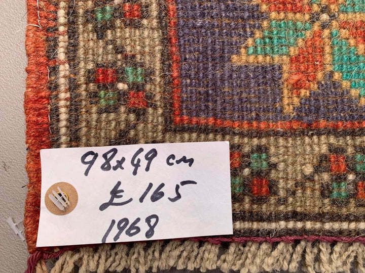 Small Vintage Turkish Rug 98x49 Cm, Short Runner, Tribal, Shabby Chic photo 165.0