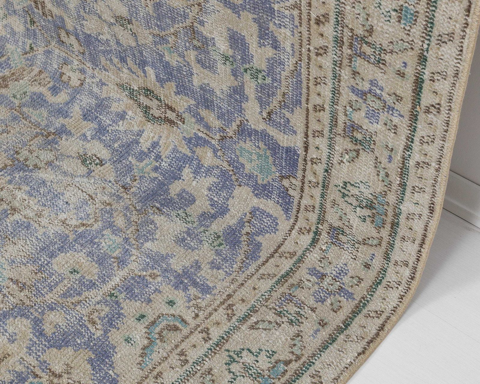 7x9 Turkish Rug, Purple Blue Rug, Low Pile Rug, Antique Rug, Anatolian Rug, İnterior Rug, Living Room Rug, Handmade Rug, Entryway Rug, A4706 photo vinterior