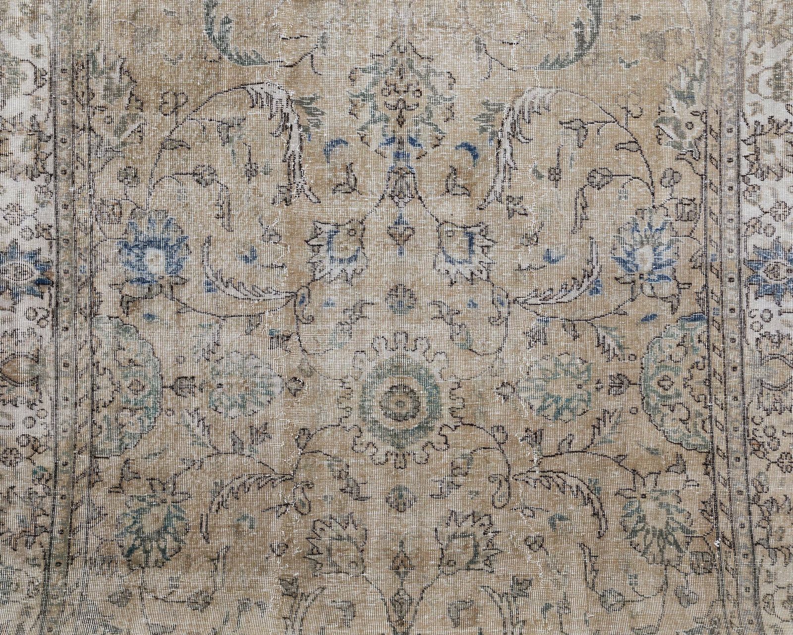 7x11 Vintage Rug, Unique Turkish Rug, Low Pile Rug, Oushak Rug, Anatolian Rug,Old Rug, Handmade Rug, Living Room Rug, Antique Rug, Muted Rug photo Textiles