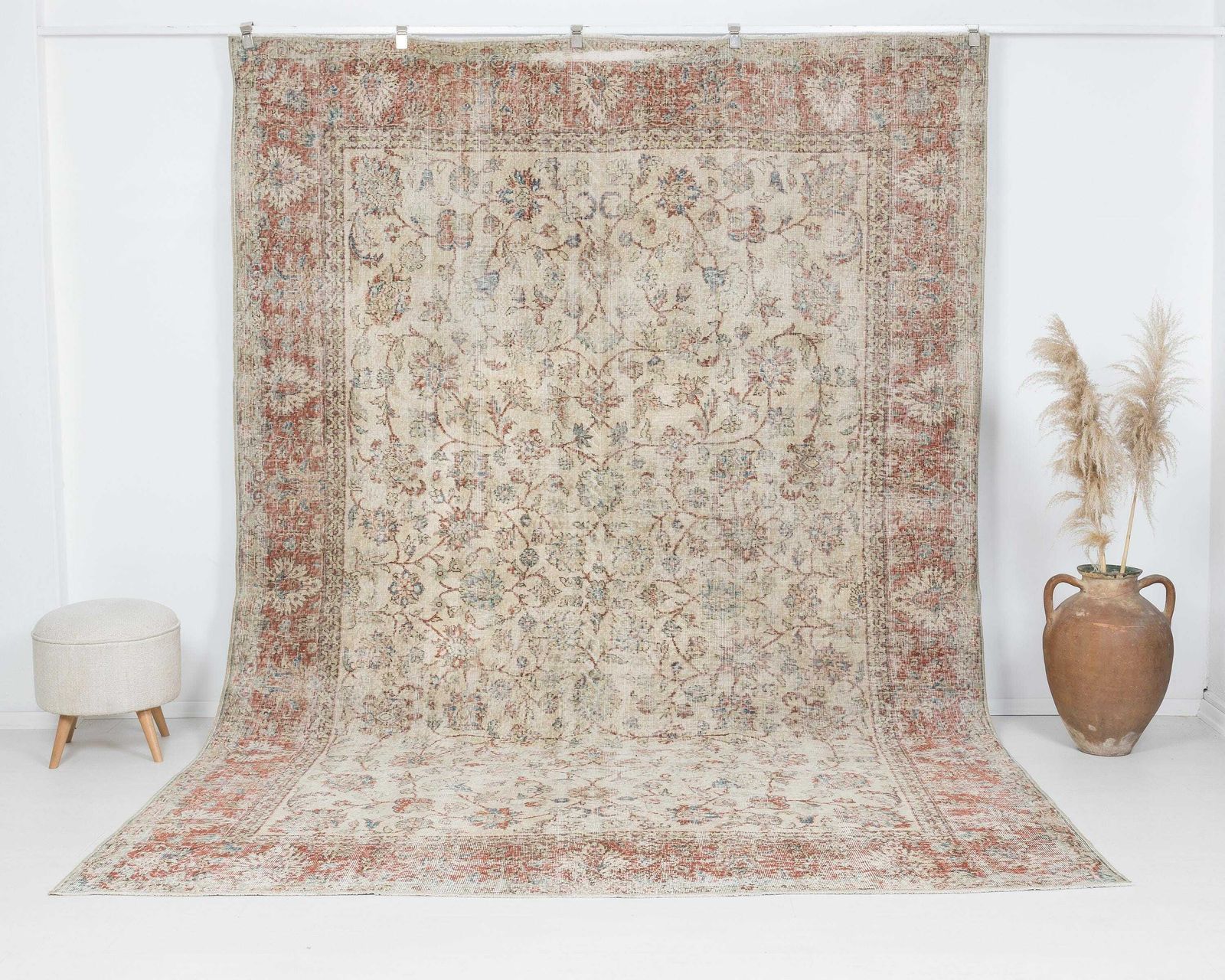 8 X 11.5 Turkish Rug, Vintage Rug, Low Pile Rug, Anatolian Rug, Naturel Wool Rug, Handmade Rug, Living Room Rug, Antique Rug, Oushak Rug