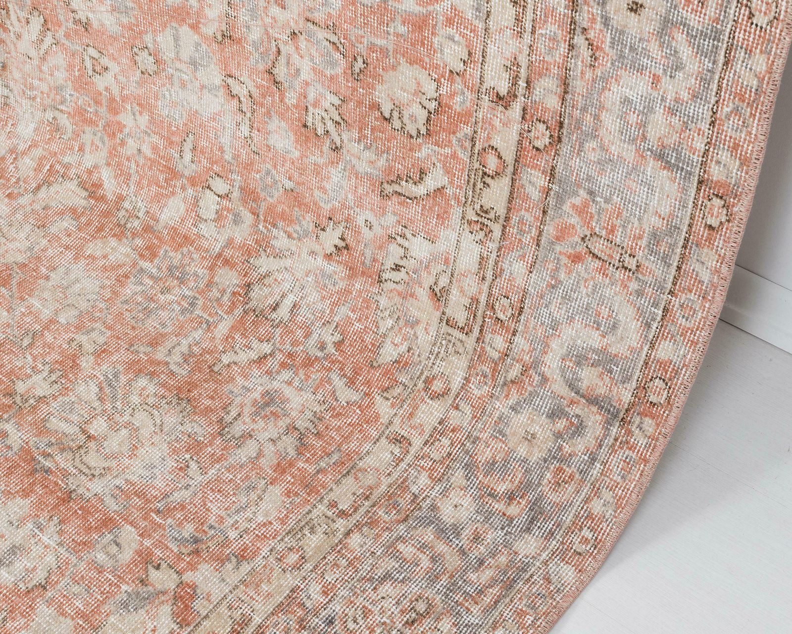 6.2 X 9.8 Feet Turkish Rug, Faded Vintage Rug, Antique Handmade Rug, Oushak Rug, Anatolian Rug, Low Pile Rug, Living Room Rug,Old Rug photo vinterior