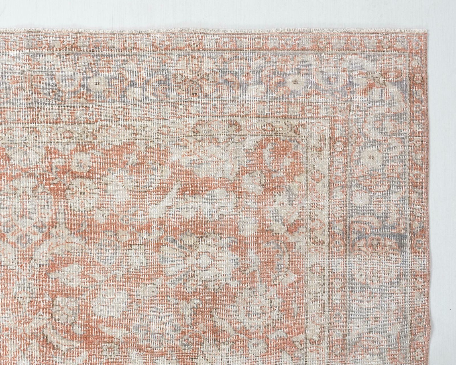 6.2 X 9.8 Feet Turkish Rug, Faded Vintage Rug, Antique Handmade Rug, Oushak Rug, Anatolian Rug, Low Pile Rug, Living Room Rug,Old Rug photo vintage