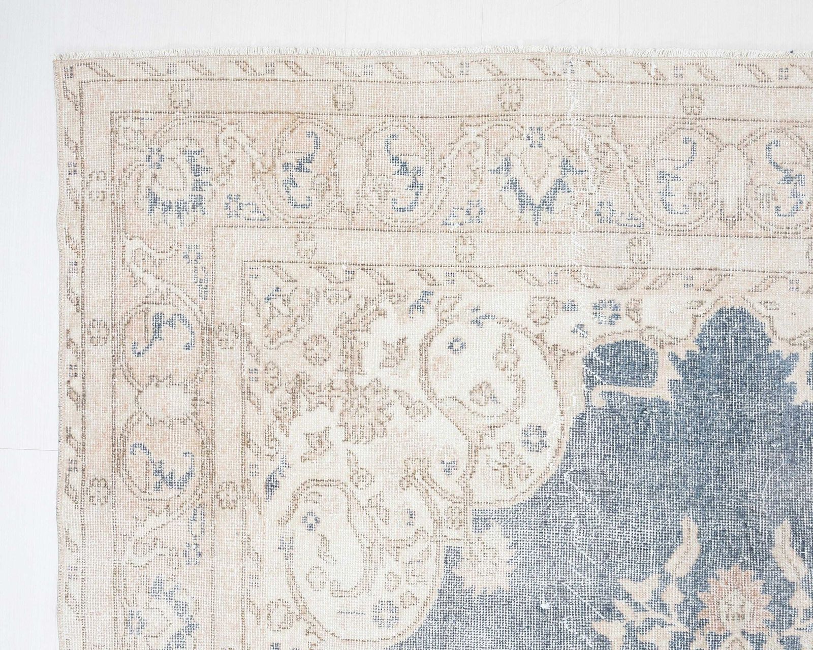 Blue Turkish Rug, 7x10 Vintage Rug, Low Pile Rug, İnterior Rug, Anatolian Rug, Area Rug, Living Room Rug, Antique Rug, Handmade Rug, A4341 photo vintage