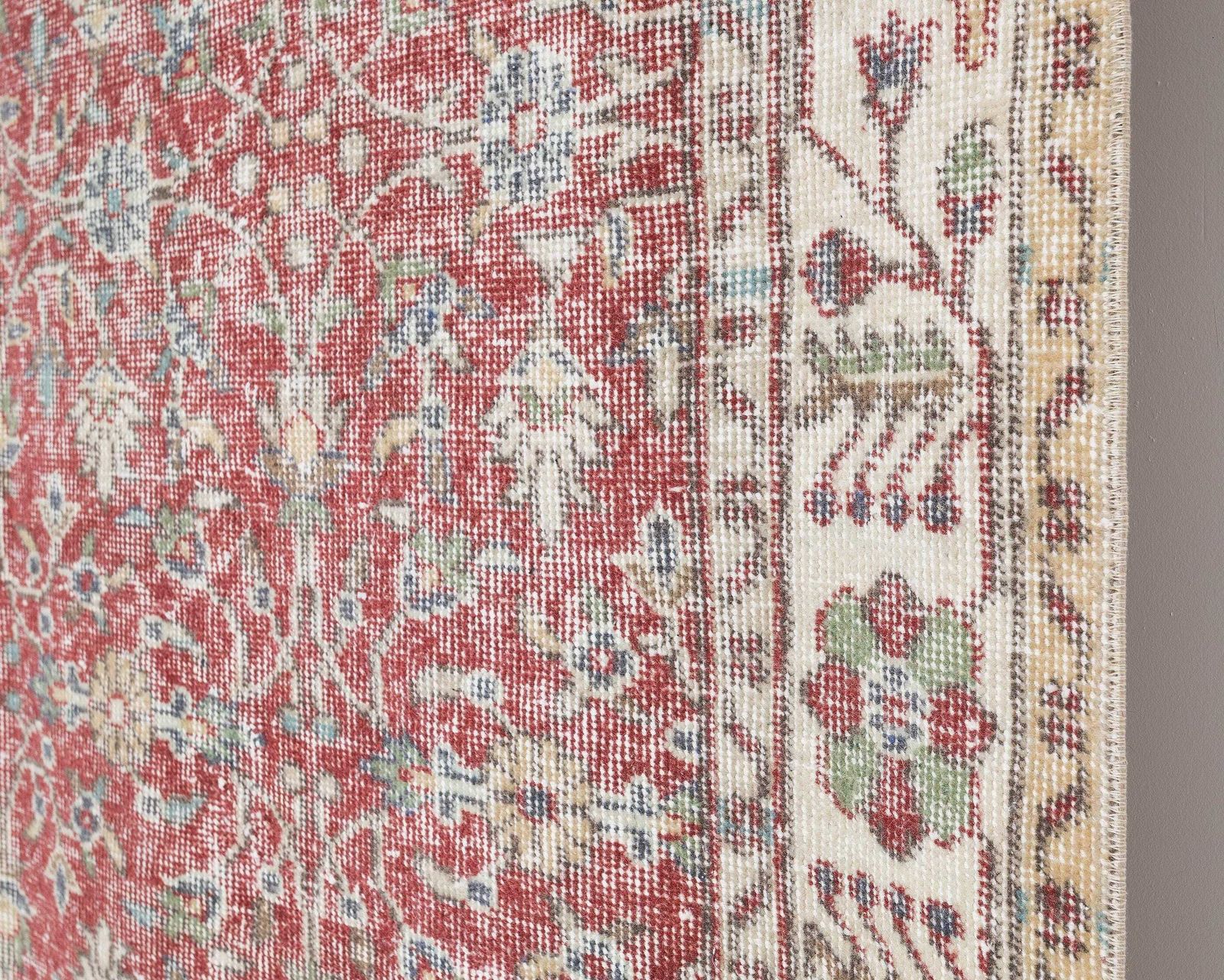 5.4x9.4 Feet Vintage Rug, Turkish Rug, Antique Rug, Low Pile Rug,Oushak Rug, Anatolian Rug, Handmade Rug,Naturel Rug,Living Room Rug photo vinterior