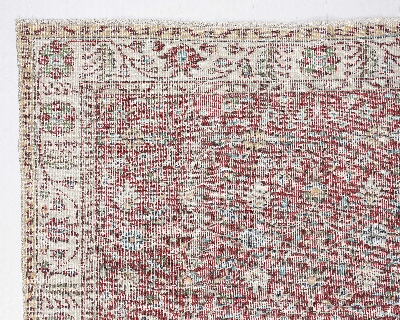 photo furniture 5.4x9.4 Feet Vintage Rug, Turkish Rug, Antique Rug, Low Pile Rug,Oushak Rug, Anatolian Rug, Handmade Rug,Naturel Rug,Living Room Rug
