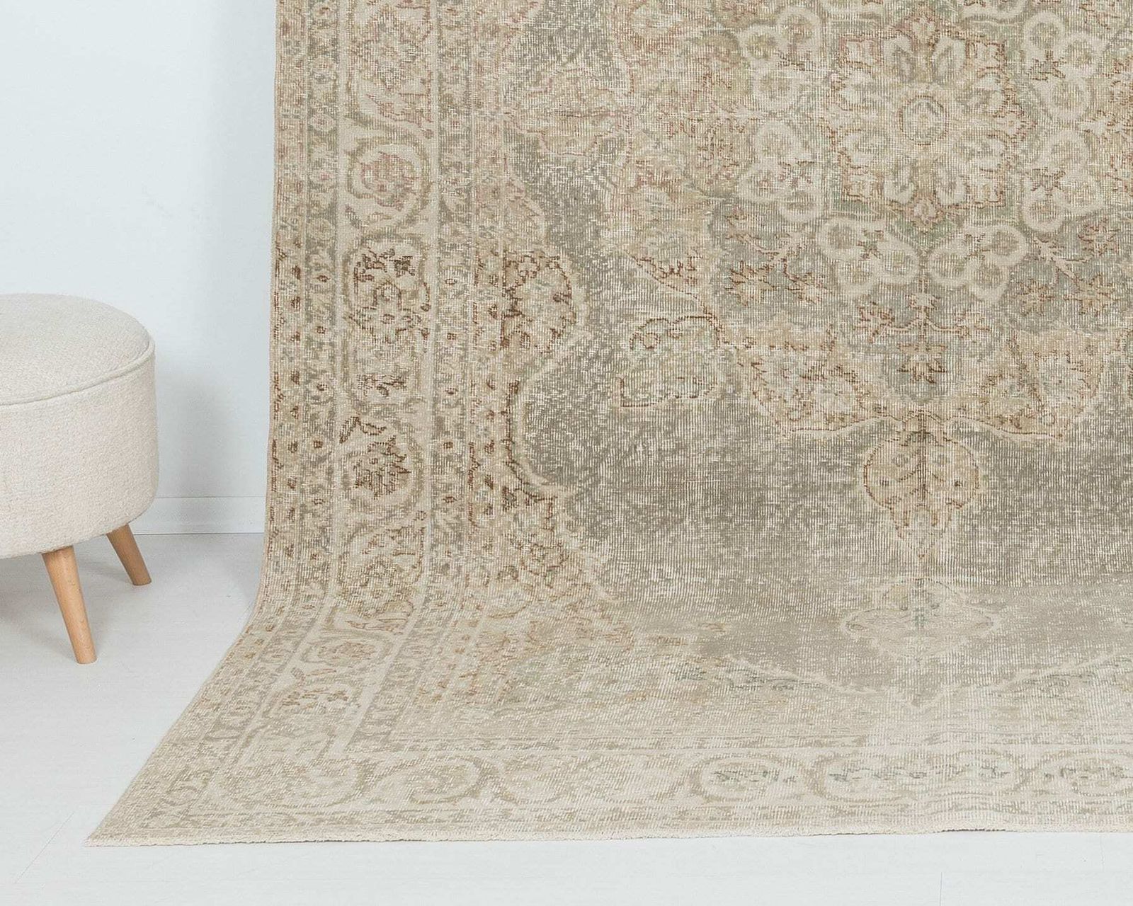 photo furniture 6.3 X 9.7 Feet Turkish Rug, Neutral Vintage Rug, Antique Handmade Rug, Oushak Rug, Anatolian Rug, Low Pile Rug, Living Room Rug, Area Rug