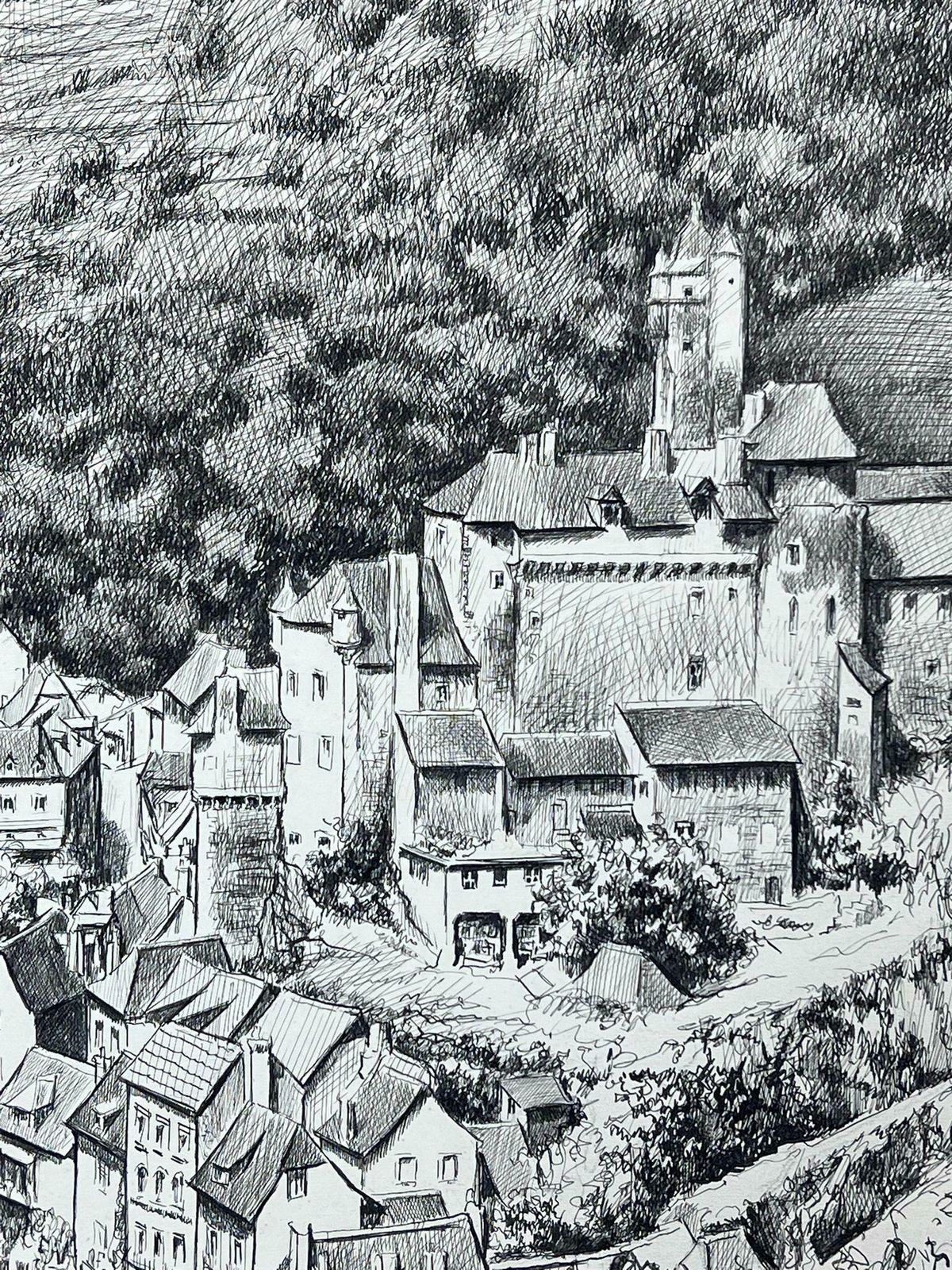 Josine Vignon1950s Post Impressionist Landscape Black & White Drawing, Estaing Aveyron France1950s photo buy