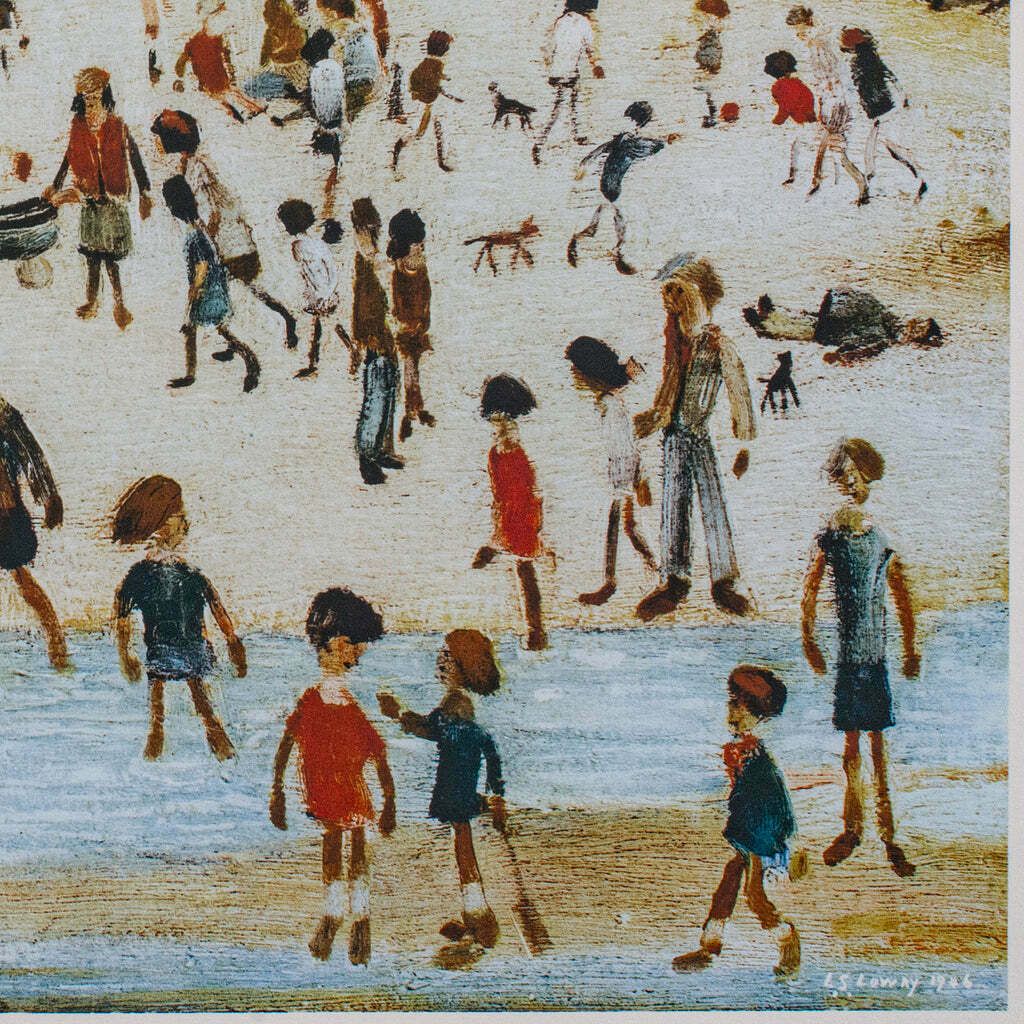 Vintage Print, At The Seaside, Ls Lowry, English, Framed Art Reproduction, 1990 photo vinterior