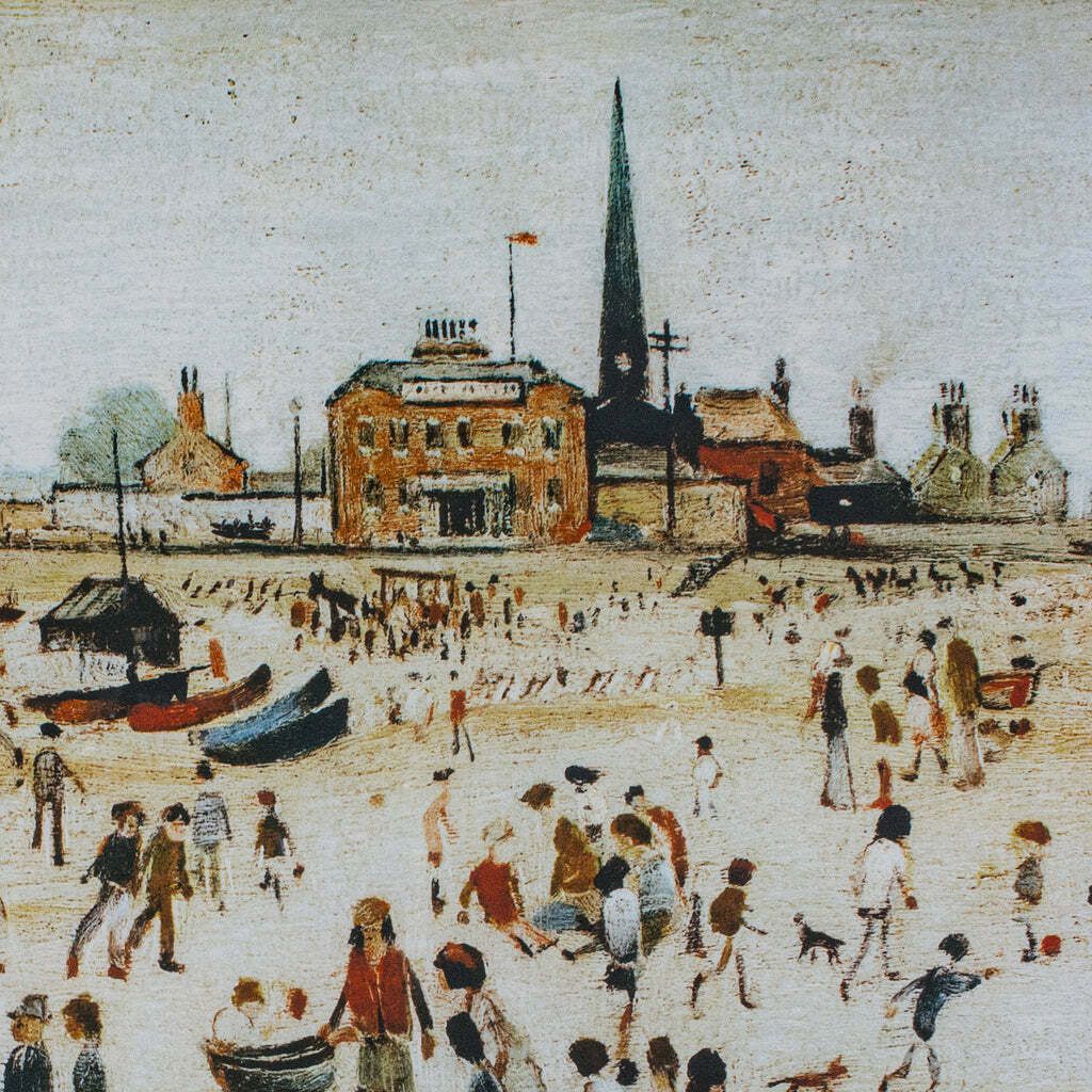 Vintage Print, At The Seaside, Ls Lowry, English, Framed Art Reproduction, 1990 photo buy