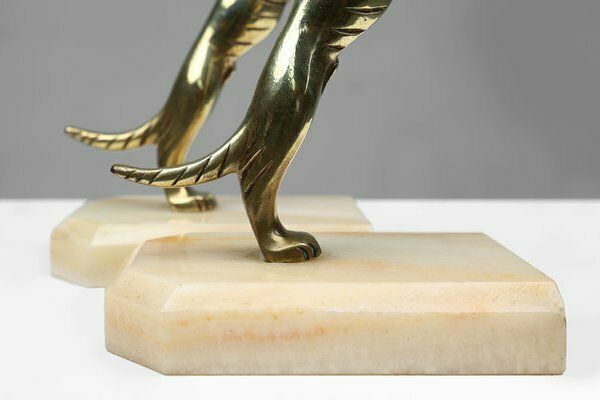 Art Deco Bookends In Copper With Marble Bases, France, 1930s, Set Of 2 photo buy
