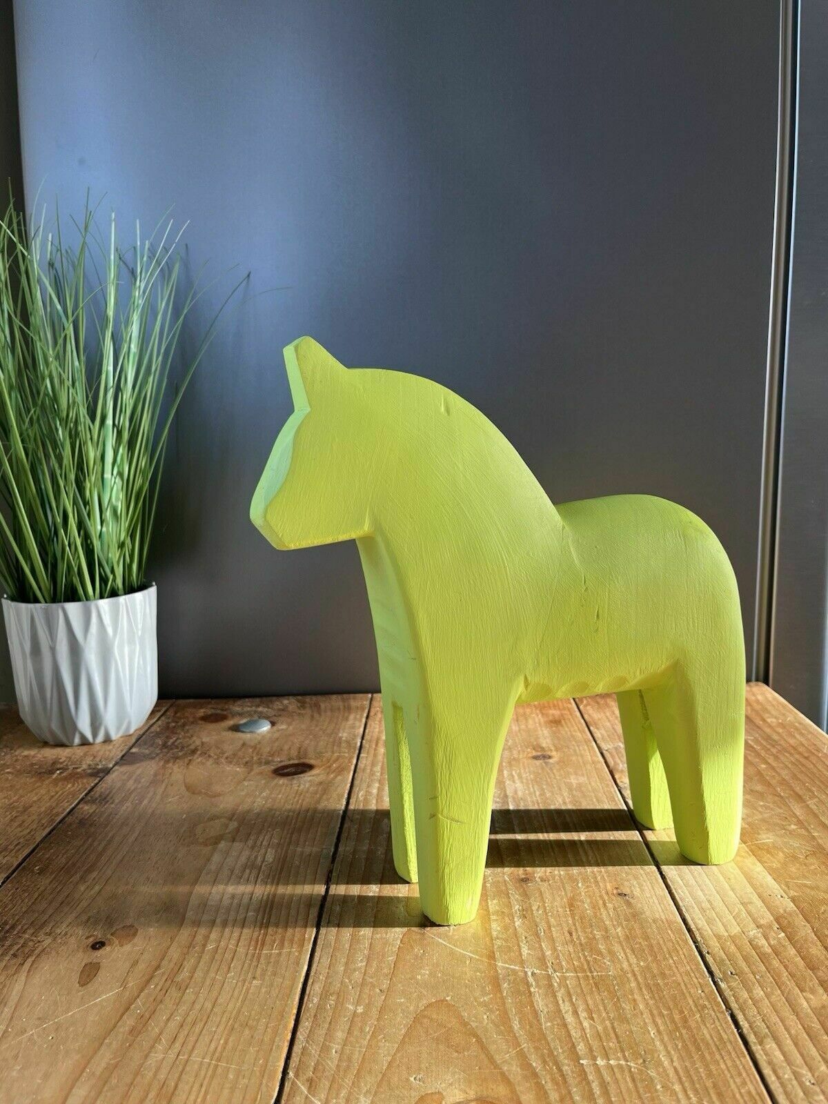 Large 27cm Vintage Swedish Lime Wooden Folk Art Dala Horse Dalahast Ikea Stolle photo furniture