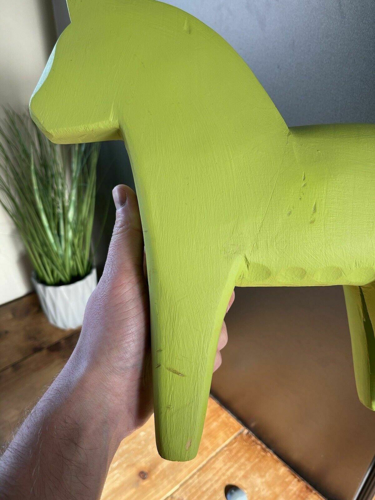 photo for sale Large 27cm Vintage Swedish Lime Wooden Folk Art Dala Horse Dalahast Ikea Stolle