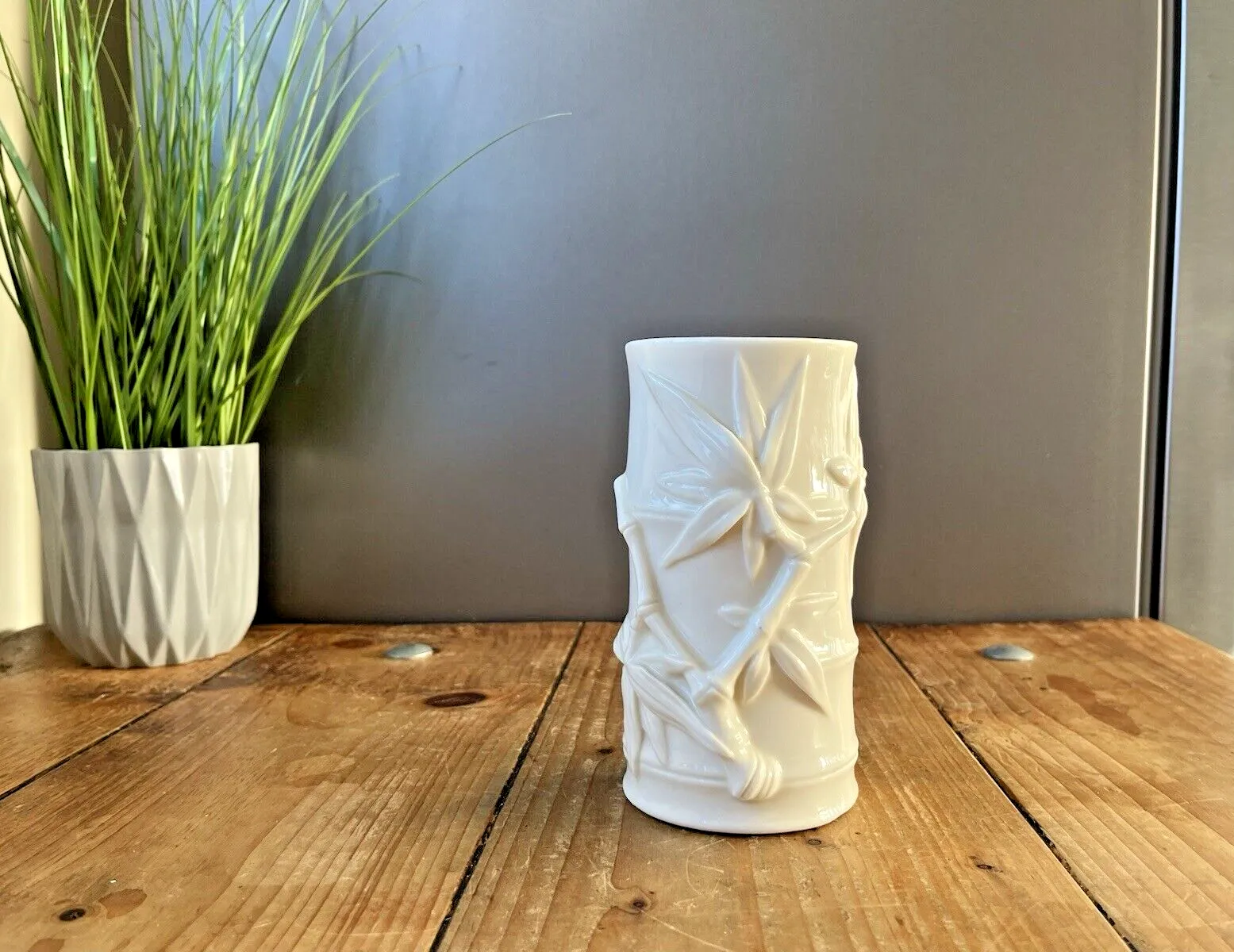 Antique C1888 Royal Worcester Aesthetic Movement Bamboo Shoot Ivory Leaf Vase photo furniture
