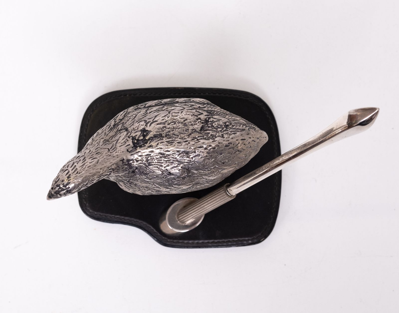 Gucci Silver Plate Quail Penholder 1970s Italy photo vinterior