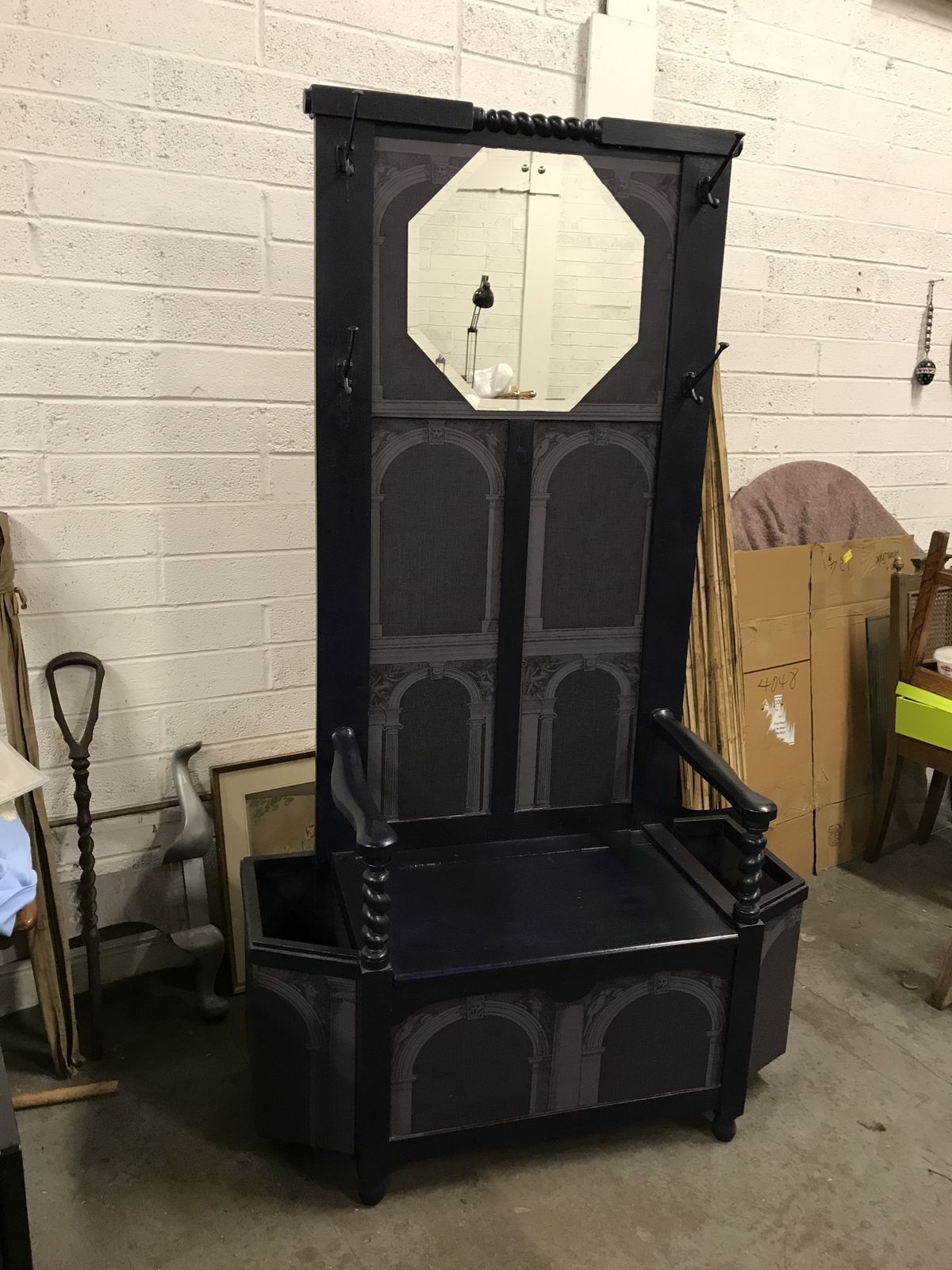 photo buy Decorative Finish Antique Box Seat Hallstand Cole & Son Fornasetti Decoupage
