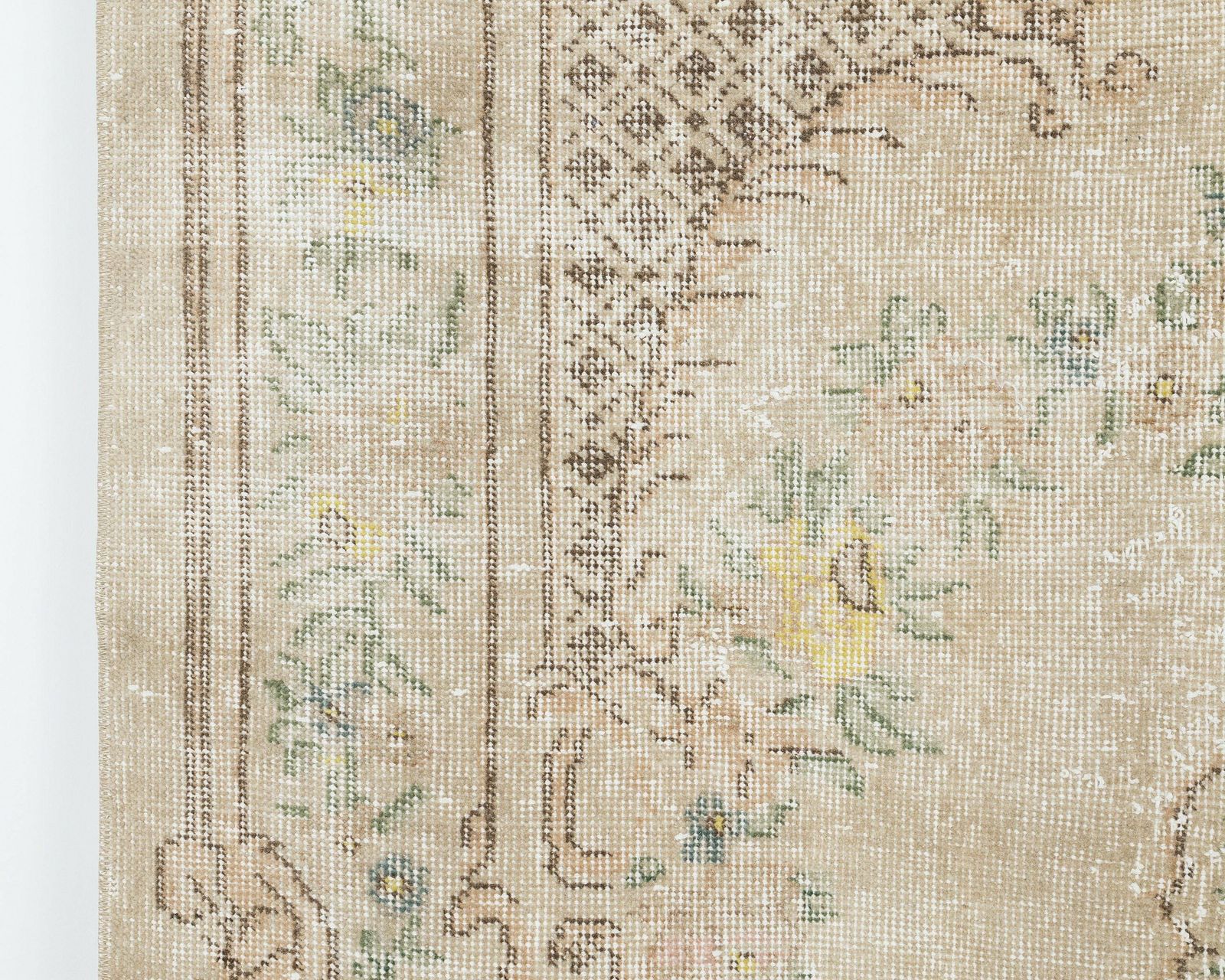 6x9 Turkish Rug, Antique Vintage Rug, Handmade Rug, Turkish Rug, Neutral Rug, Low Pile Rug, Faded Rug,Living Room Rug,Unique Area Rug, A4367 photo for sale