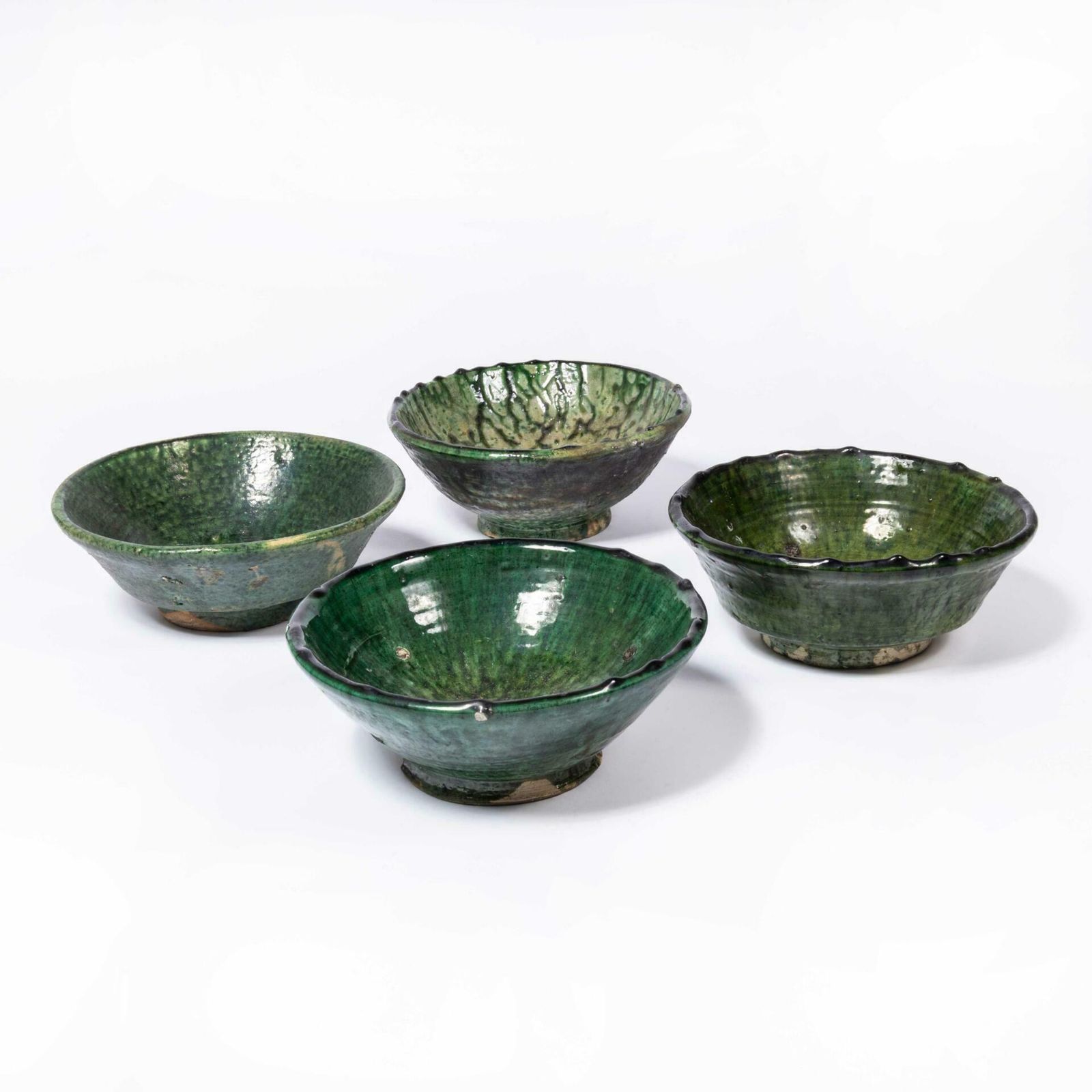 Contemporary Tamagroute Green Set Of Bowls   Four Large Bowls