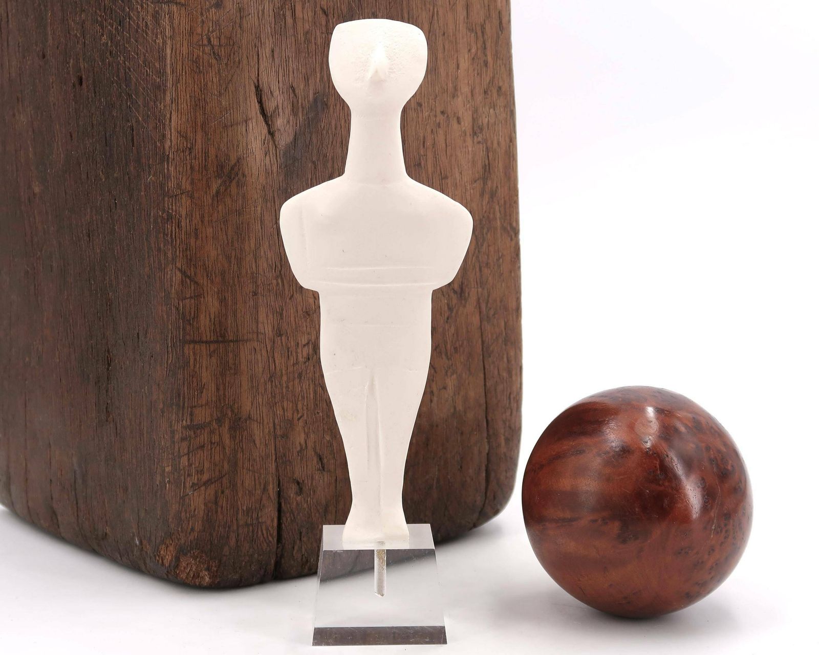 Sculptuur, Cycladisch Idool Van Resin Op Lucite Sokkel, Jaren 1970 / Totem, Beeld, Griekenland Grieks, De Cycladen