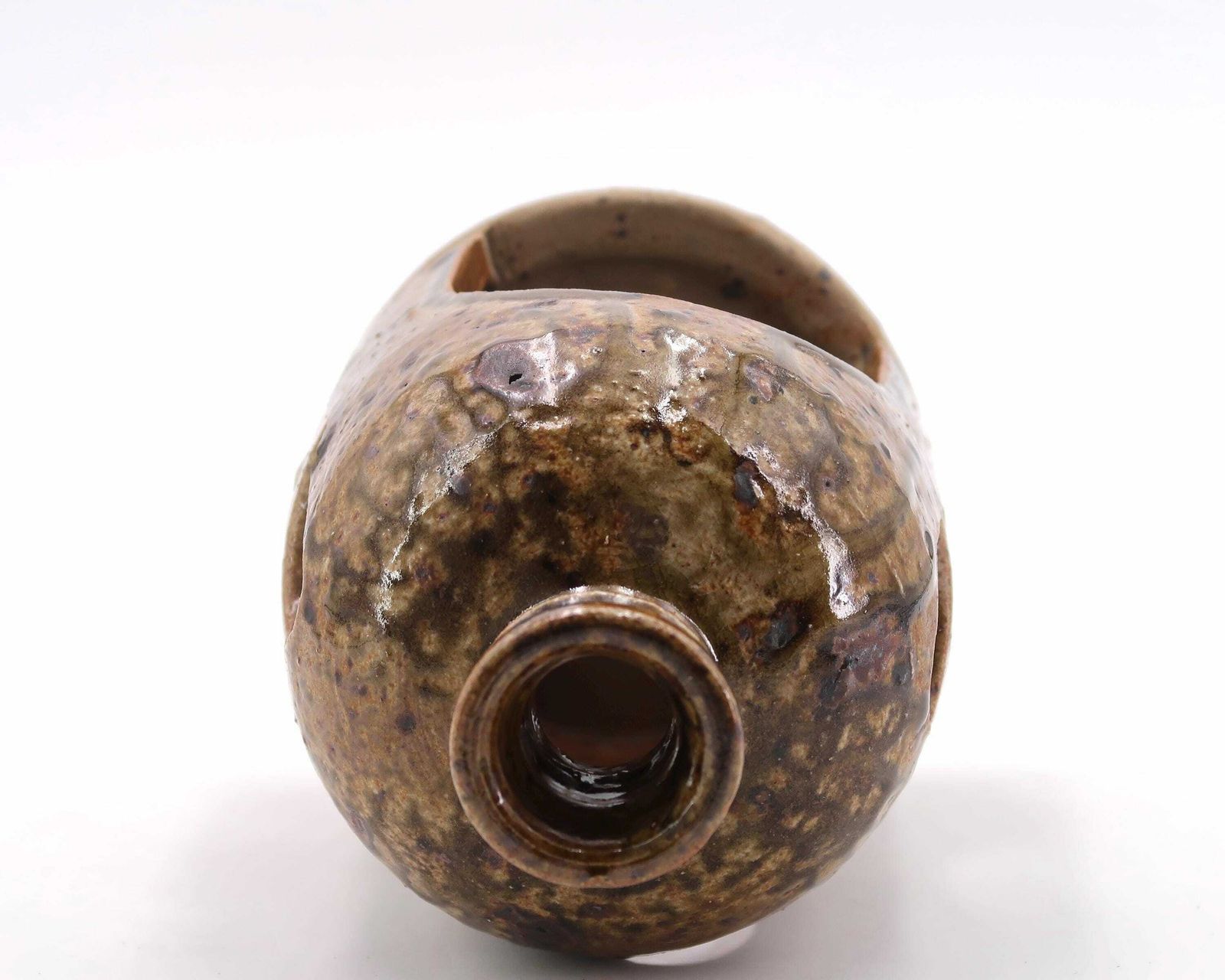 French Stoneware Ceramic Lantern Candle Holder, 1960s / Candleholder, Wabi Sabi Ceramic, Rustic Farmhouse, Boho Chic, Bohemian photo vinterior