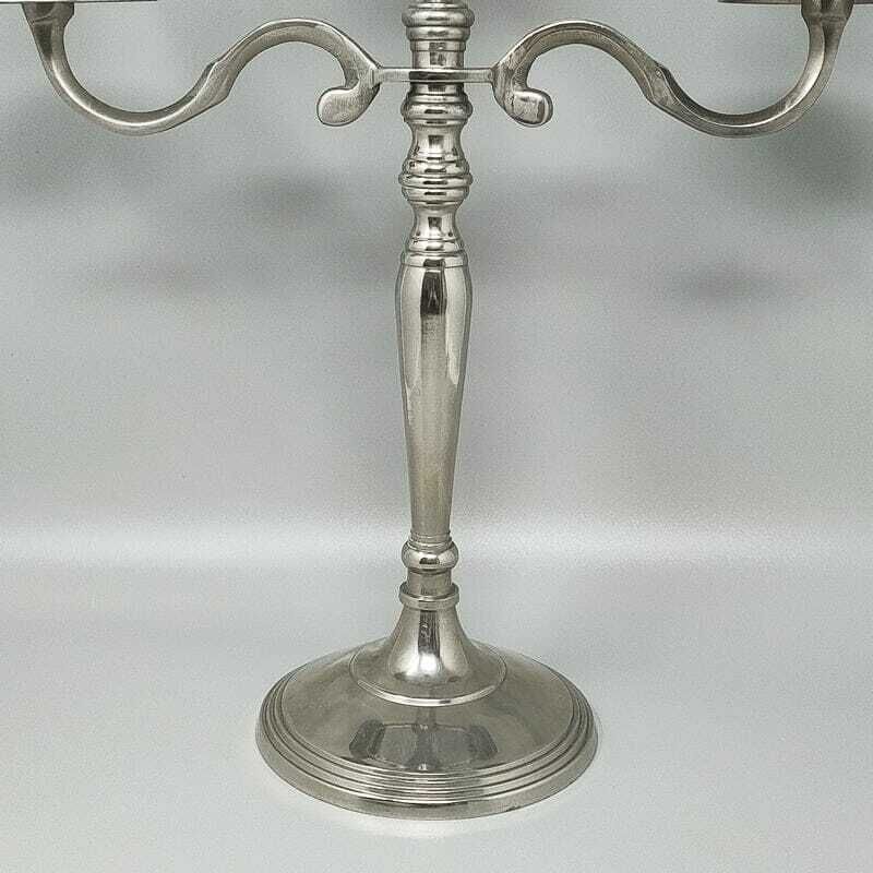 1950s Stunning Candelabra For Three Candles In Stainless Steel. Handmade. Made In Italy photo buy