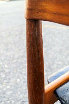 photo for sale Teak And Leather Dining Chairs By P. Jeppesen For Grete Jalk, Denmark, 1959, Set Of 6