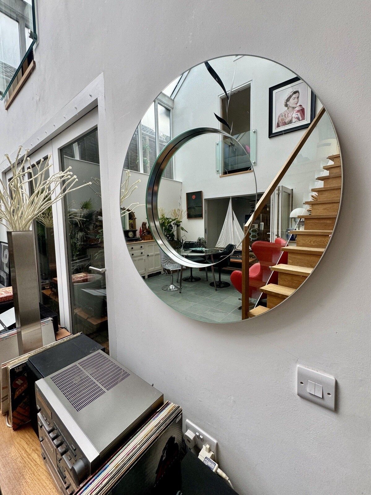 350.0 Deknudt Rondo S Modern Circular Wall Mirror Made In Belgium C1990’s photo