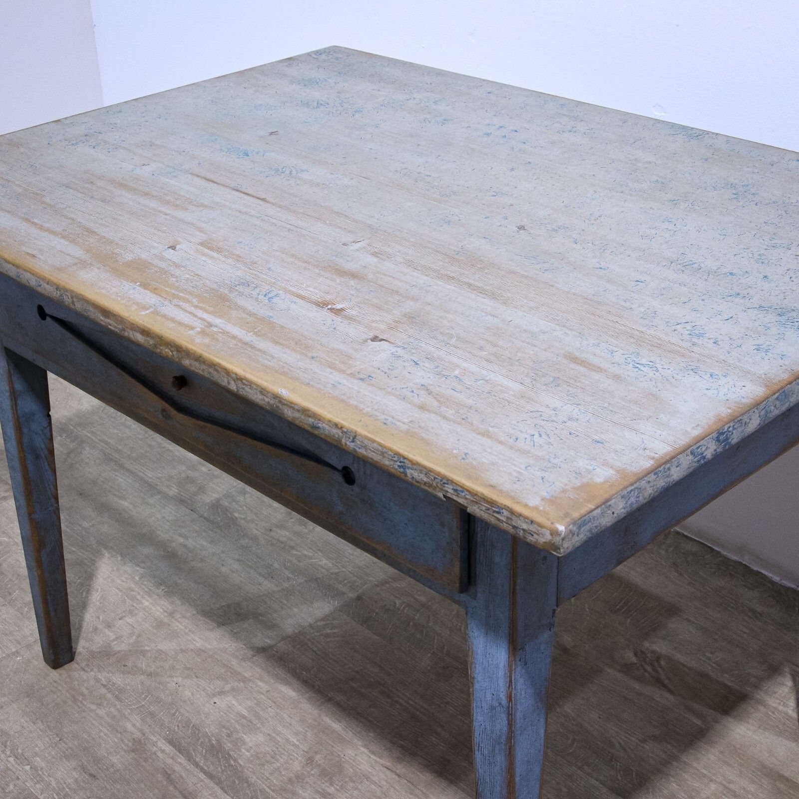 Blue Painted Scandinavian Kitchen Table photo vinterior