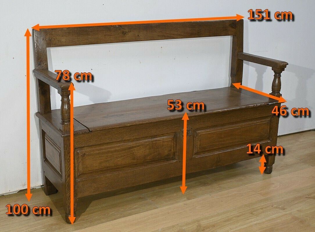 1830.0 Solid Oak Landing Chest Bench – 1920 photo