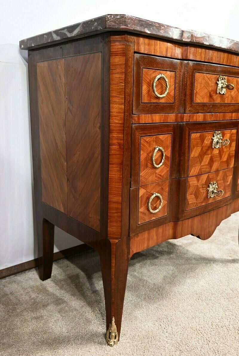 photo for sale Small Chest Of Drawers In Rosewood And Mahogany  Louis XV Louis XVI Transition  2nd Part 19th Century
