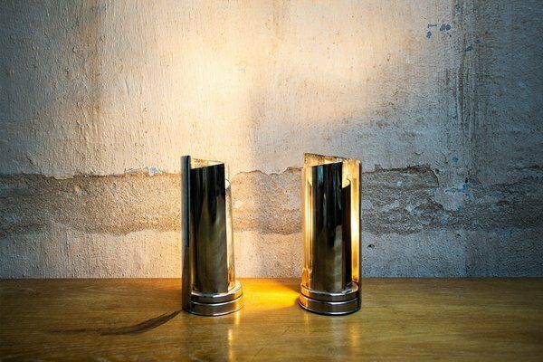 Model 447 Aluminum Table Lamps From Selenova, 1970s, Set Of 2 photo for sale